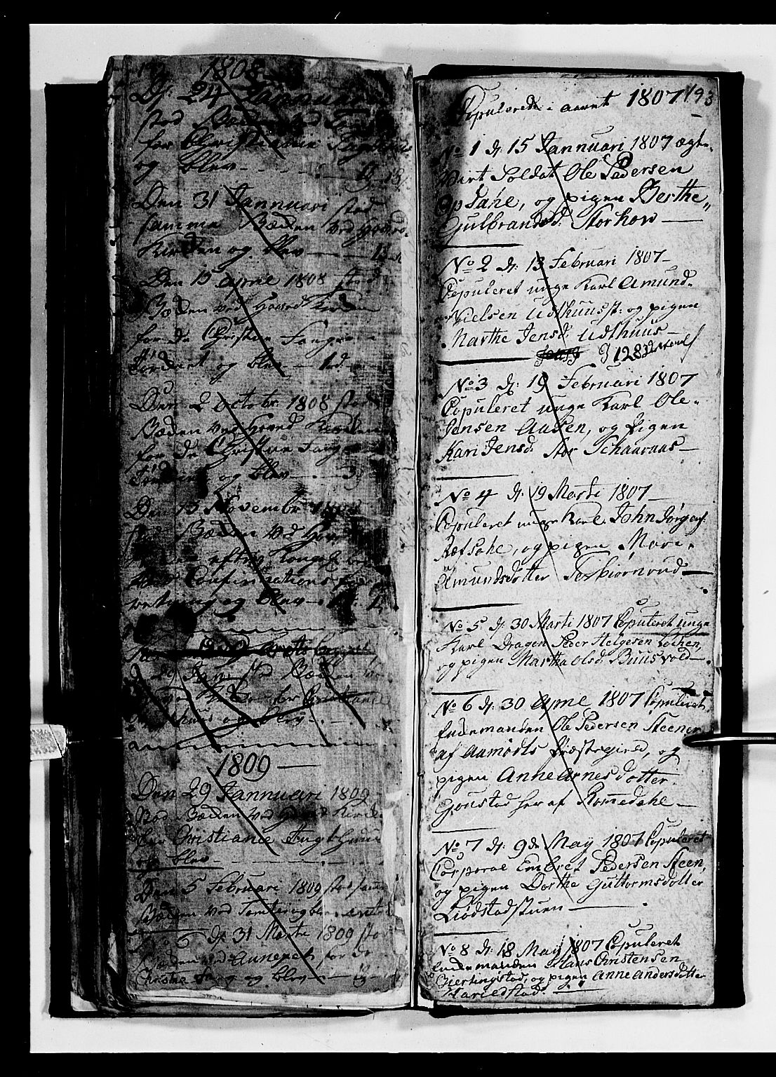 Romedal prestekontor, SAH/PREST-004/L/L0004: Parish register (copy) no. 4, 1807-1814, p. 192-193
