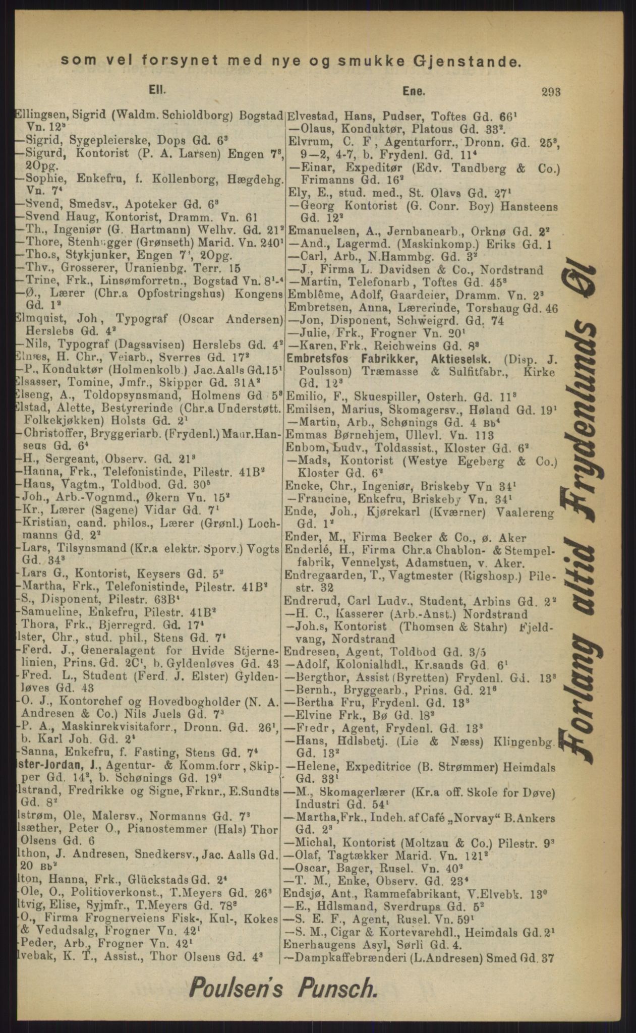 Kristiania/Oslo adressebok, PUBL/-, 1903, p. 293