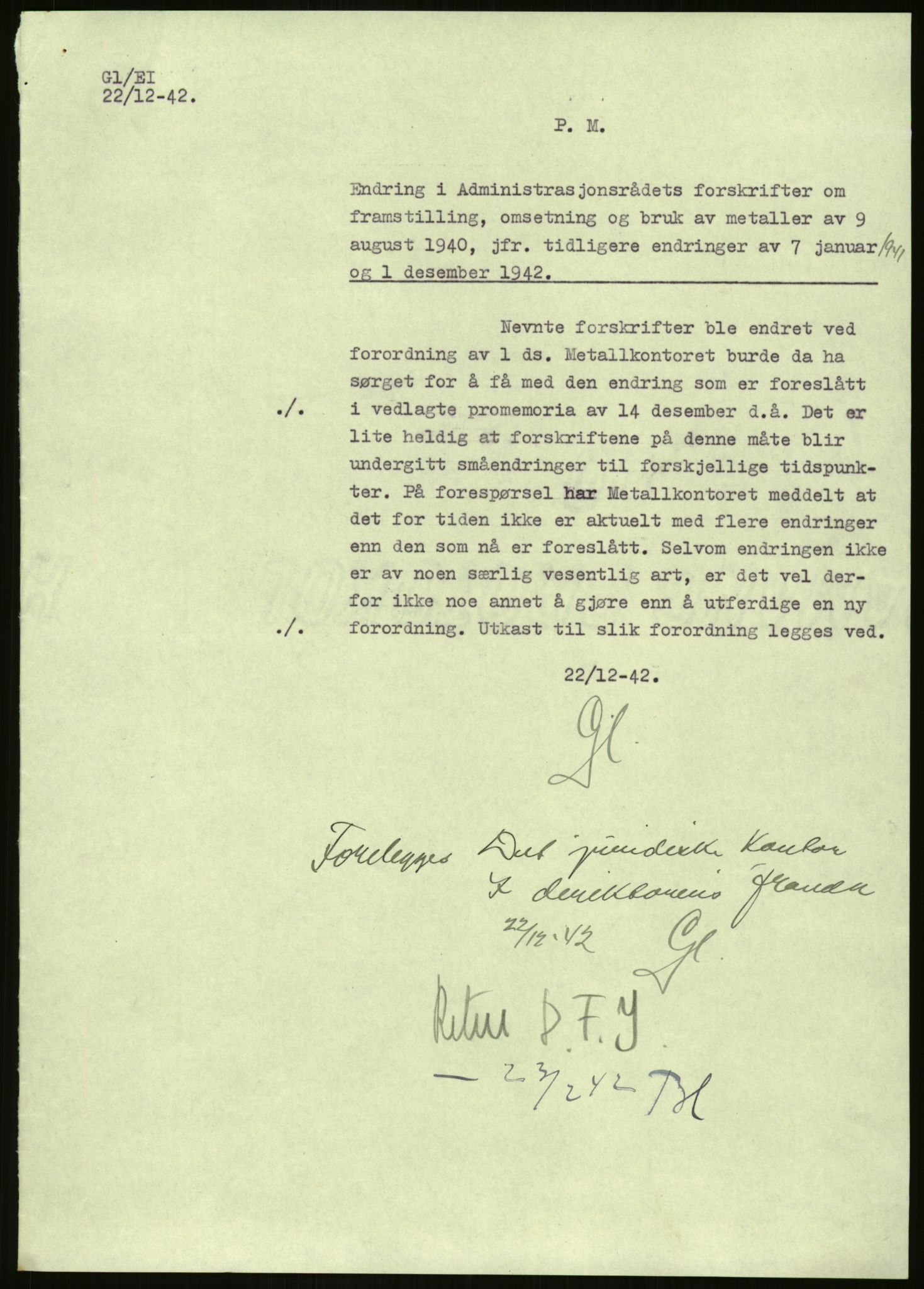 Direktoratet for industriforsyning, Sekretariatet, AV/RA-S-4153/D/Df/L0054: 9. Metallkontoret, 1940-1945, p. 179