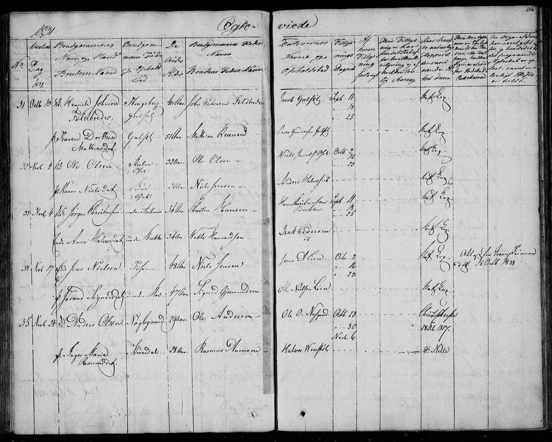 Gjerpen kirkebøker, SAKO/A-265/F/Fa/L0006: Parish register (official) no. I 6, 1829-1834, p. 206