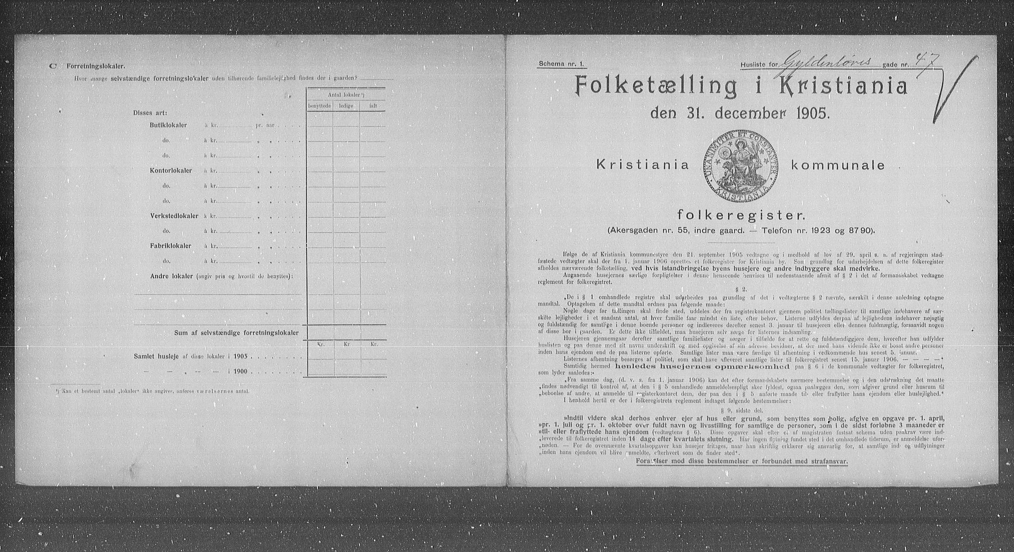 OBA, Municipal Census 1905 for Kristiania, 1905, p. 17178