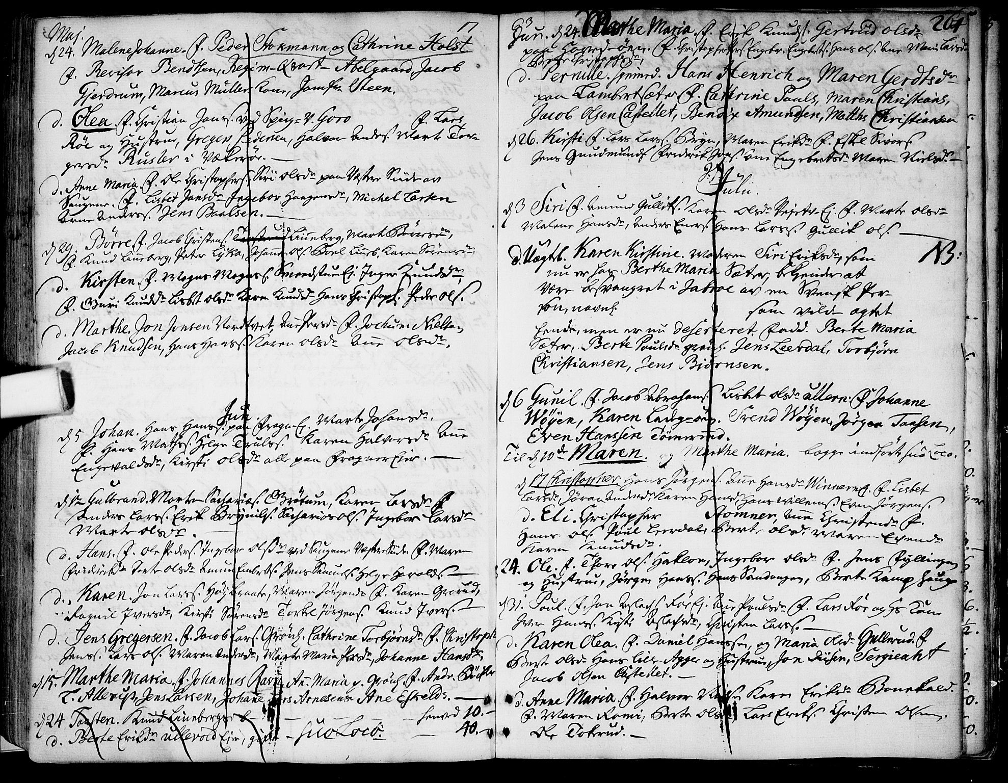 Aker prestekontor kirkebøker, SAO/A-10861/F/L0007: Parish register (official) no. 7, 1734-1748, p. 264