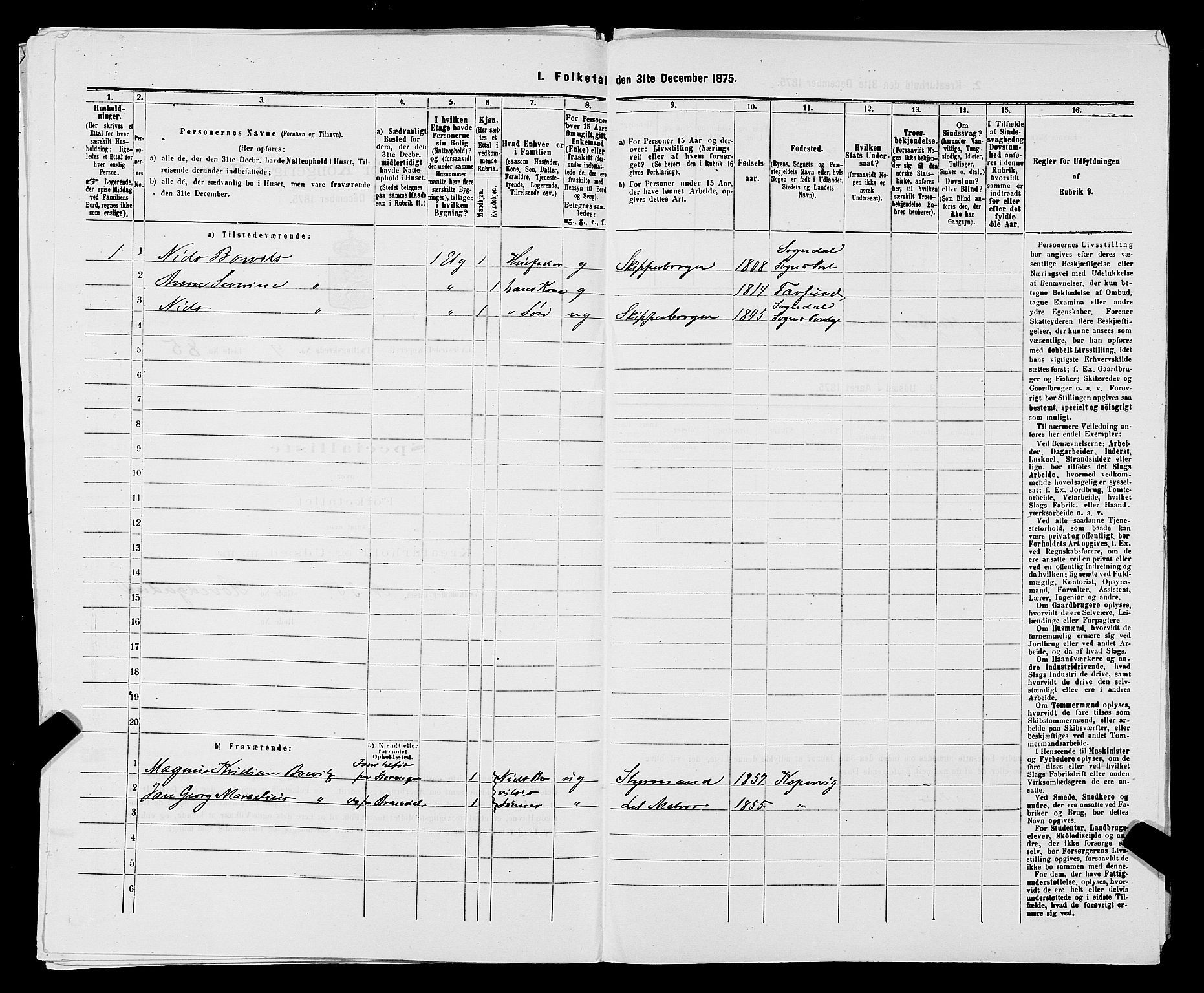 SAST, 1875 census for 1105B Avaldsnes/Kopervik, 1875, p. 170