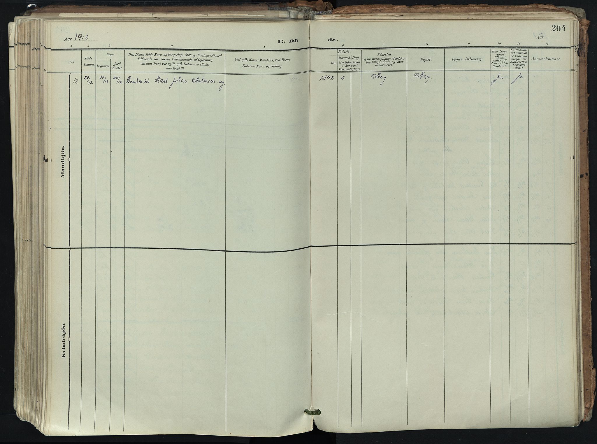 Brunlanes kirkebøker, SAKO/A-342/F/Fb/L0003: Parish register (official) no. II 3, 1900-1922, p. 264