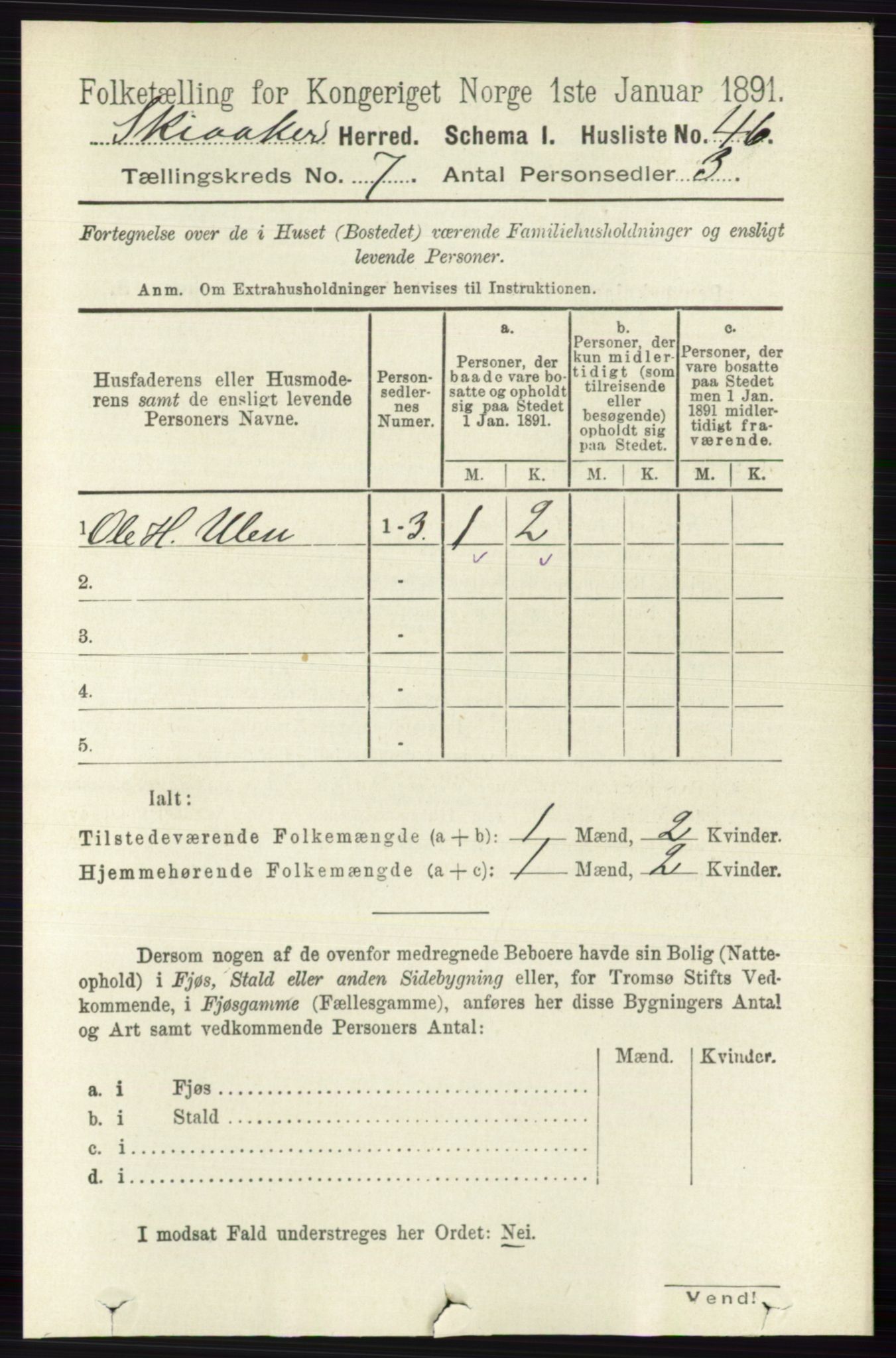 RA, 1891 census for 0513 Skjåk, 1891, p. 2287