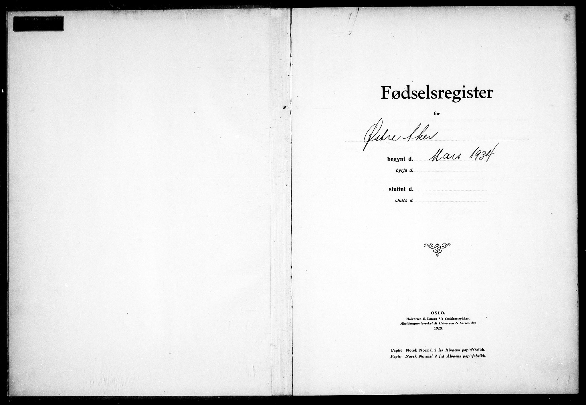 Østre Aker prestekontor Kirkebøker, AV/SAO-A-10840/J/Ja/L0005: Birth register no. I 5, 1934-1938