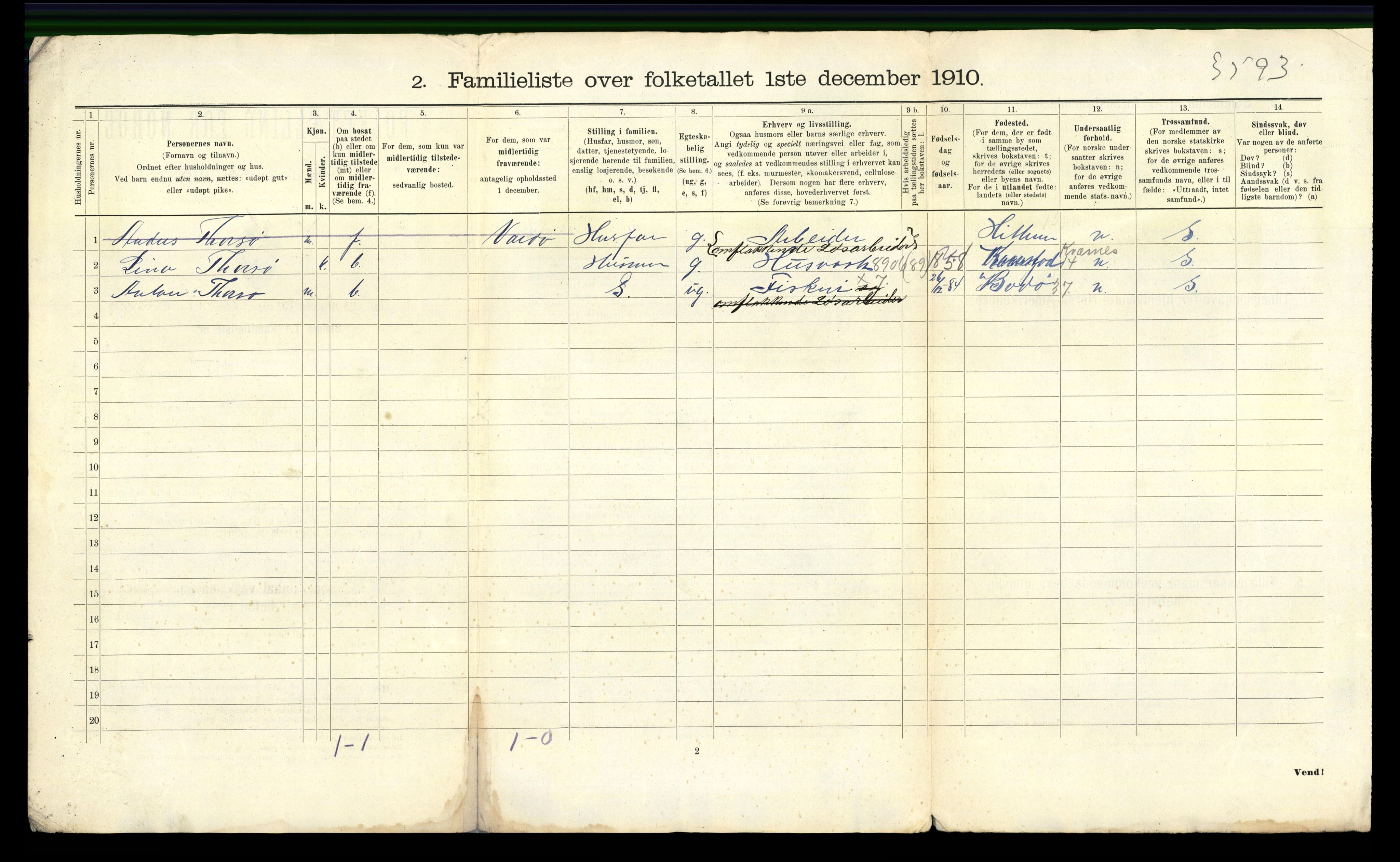 RA, 1910 census for Kristiansund, 1910, p. 3922