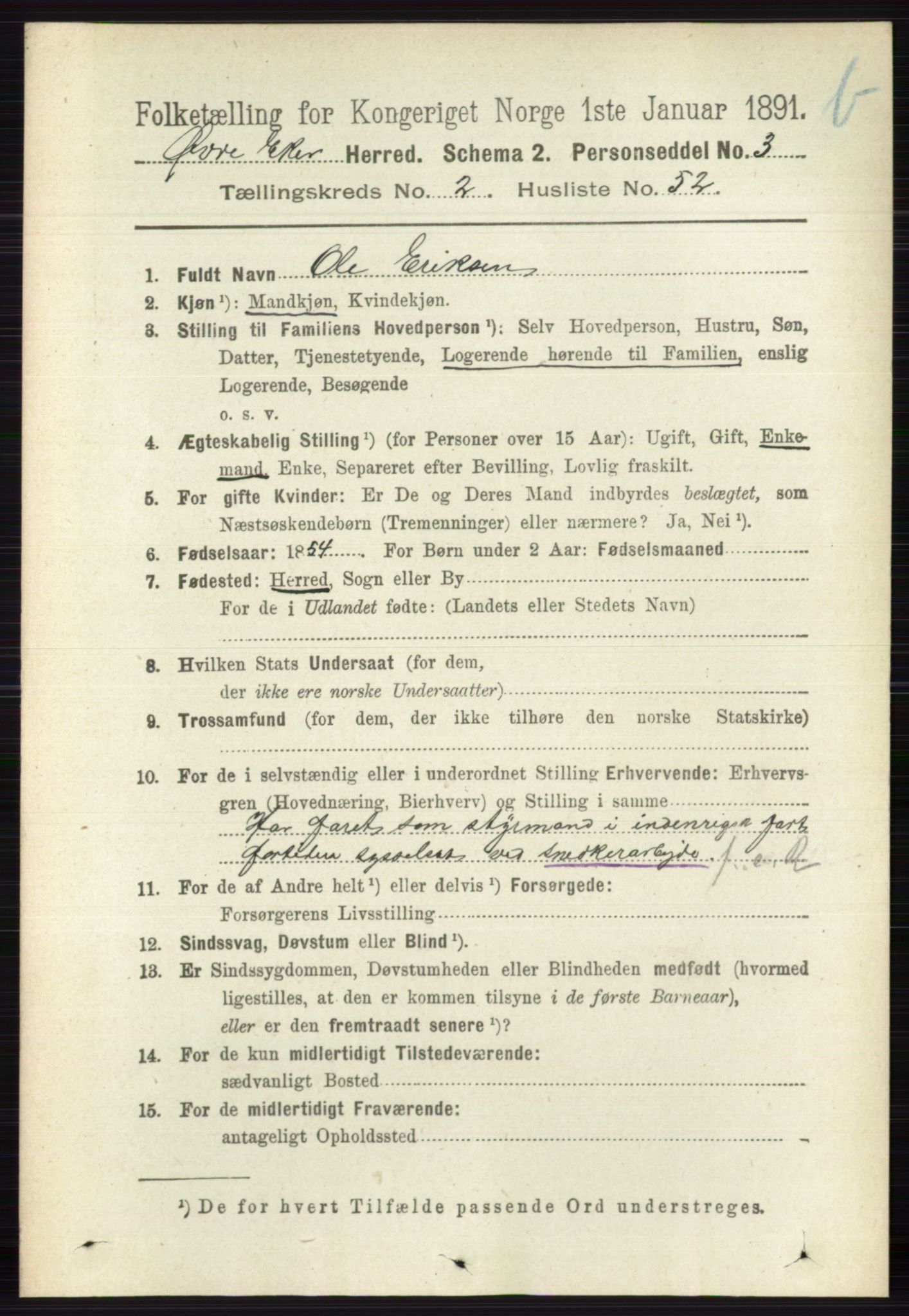 RA, 1891 census for 0624 Øvre Eiker, 1891, p. 8780