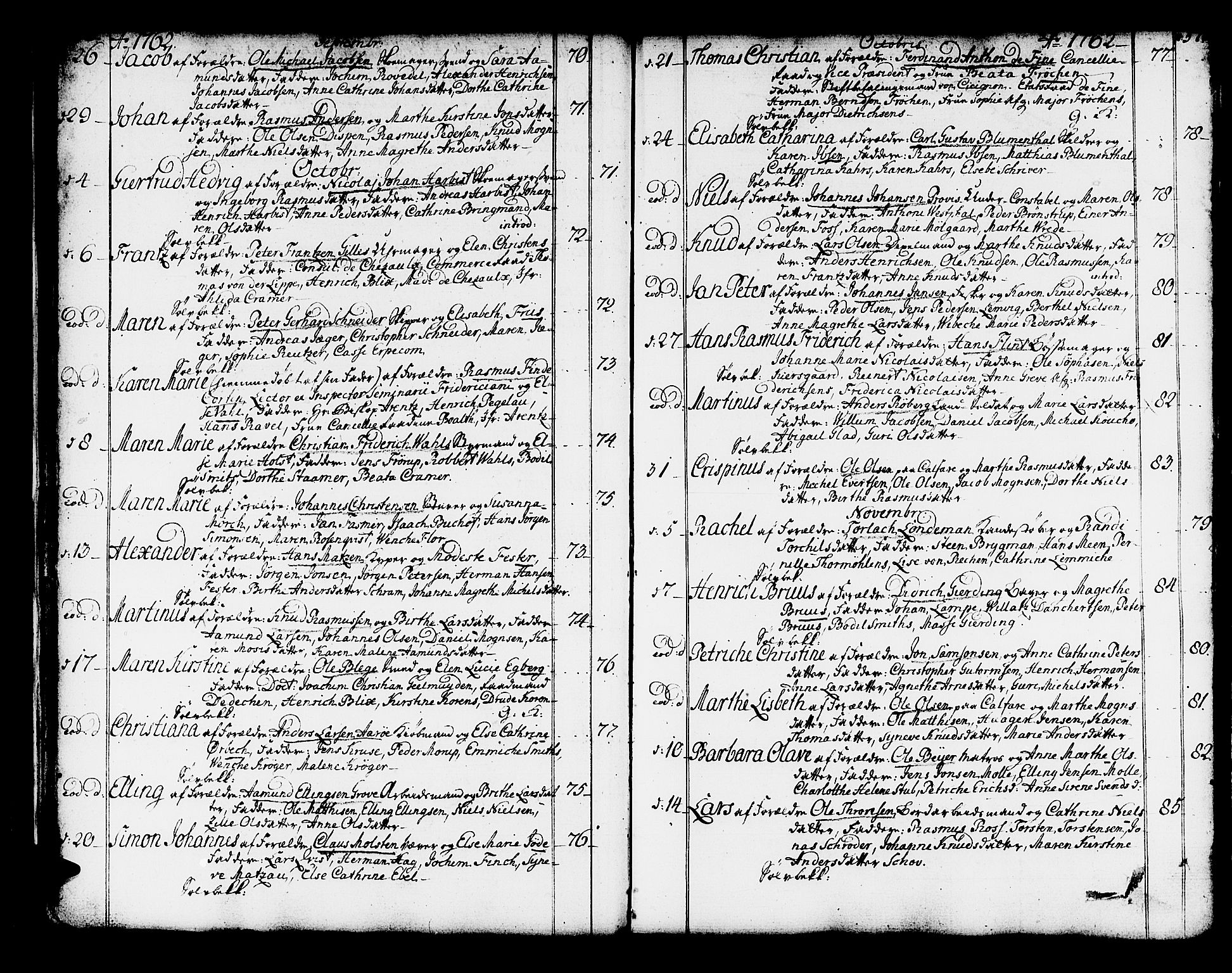Domkirken sokneprestembete, AV/SAB-A-74801/H/Haa/L0003: Parish register (official) no. A 3, 1758-1789, p. 56-57