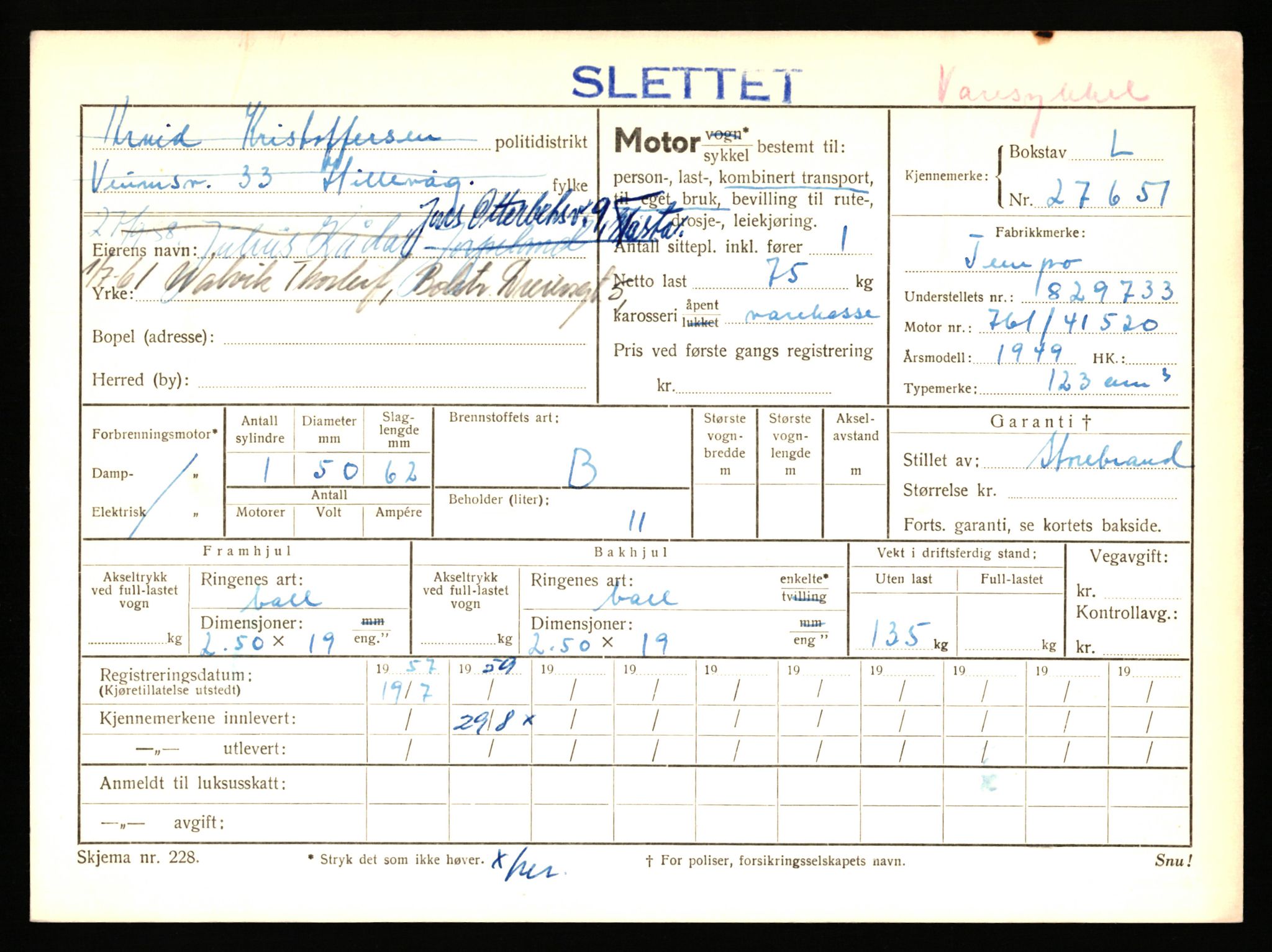 Stavanger trafikkstasjon, AV/SAST-A-101942/0/F/L0045: L-27000 - L-27799, 1930-1971, p. 1707