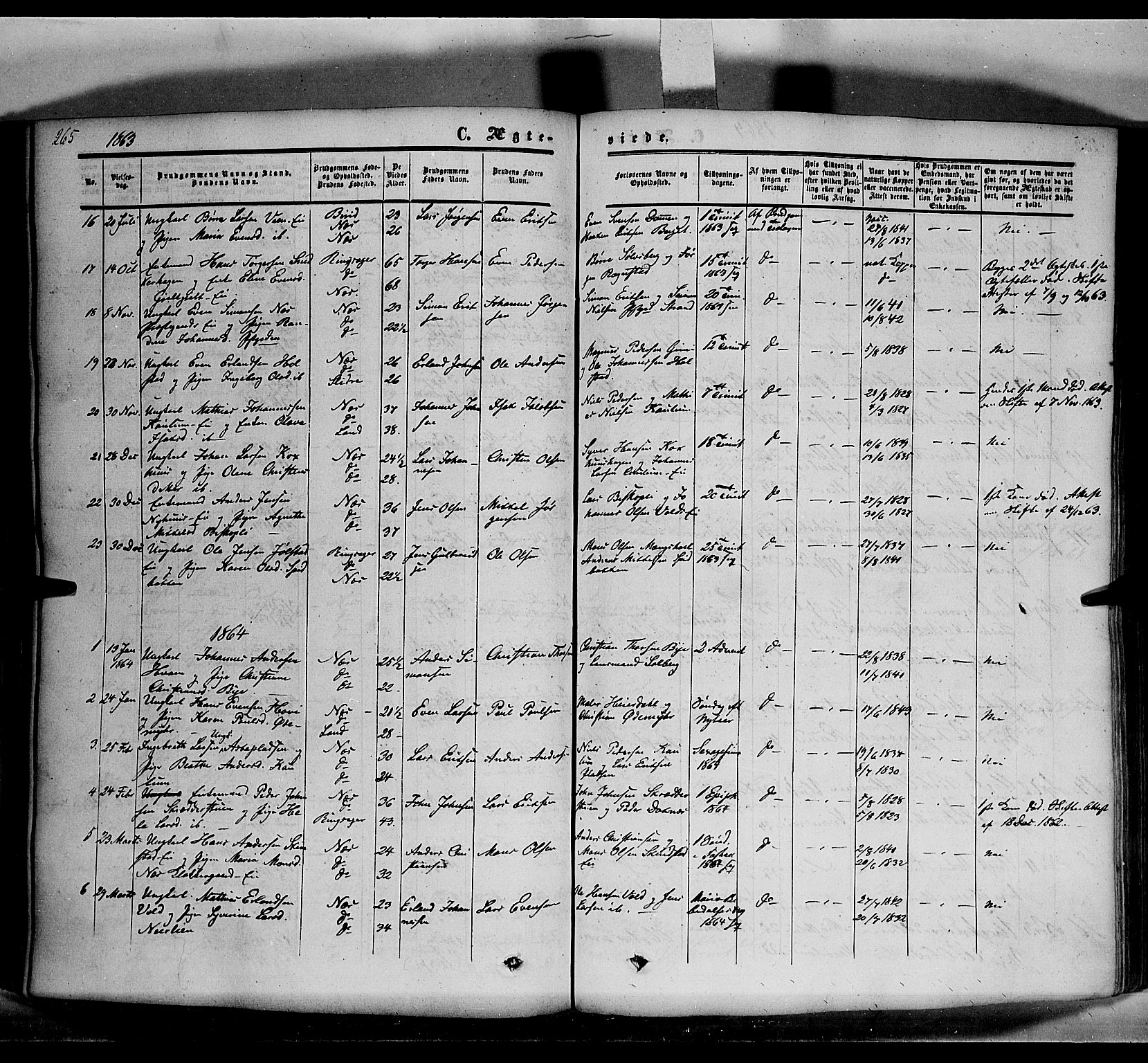 Nes prestekontor, Hedmark, AV/SAH-PREST-020/K/Ka/L0004: Parish register (official) no. 4, 1852-1886, p. 265