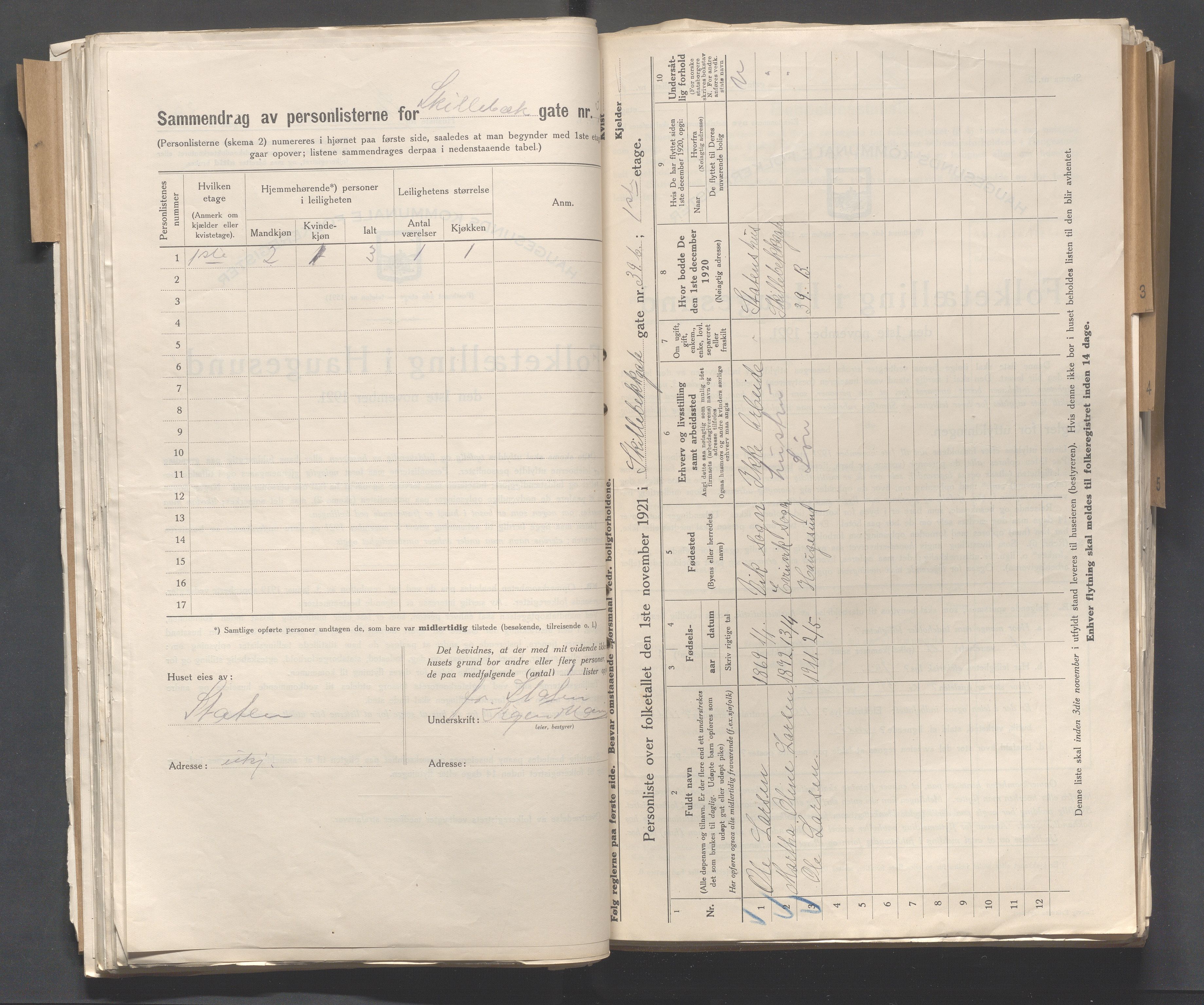 IKAR, Local census 1.11.1921 for Haugesund, 1921, p. 3966