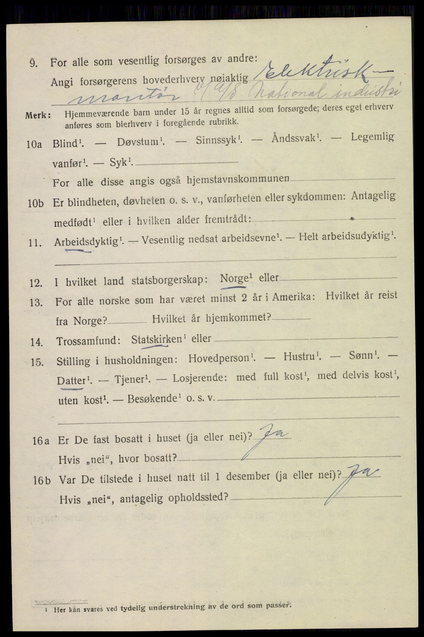 SAH, 1920 census for Hamar, 1920, p. 15074