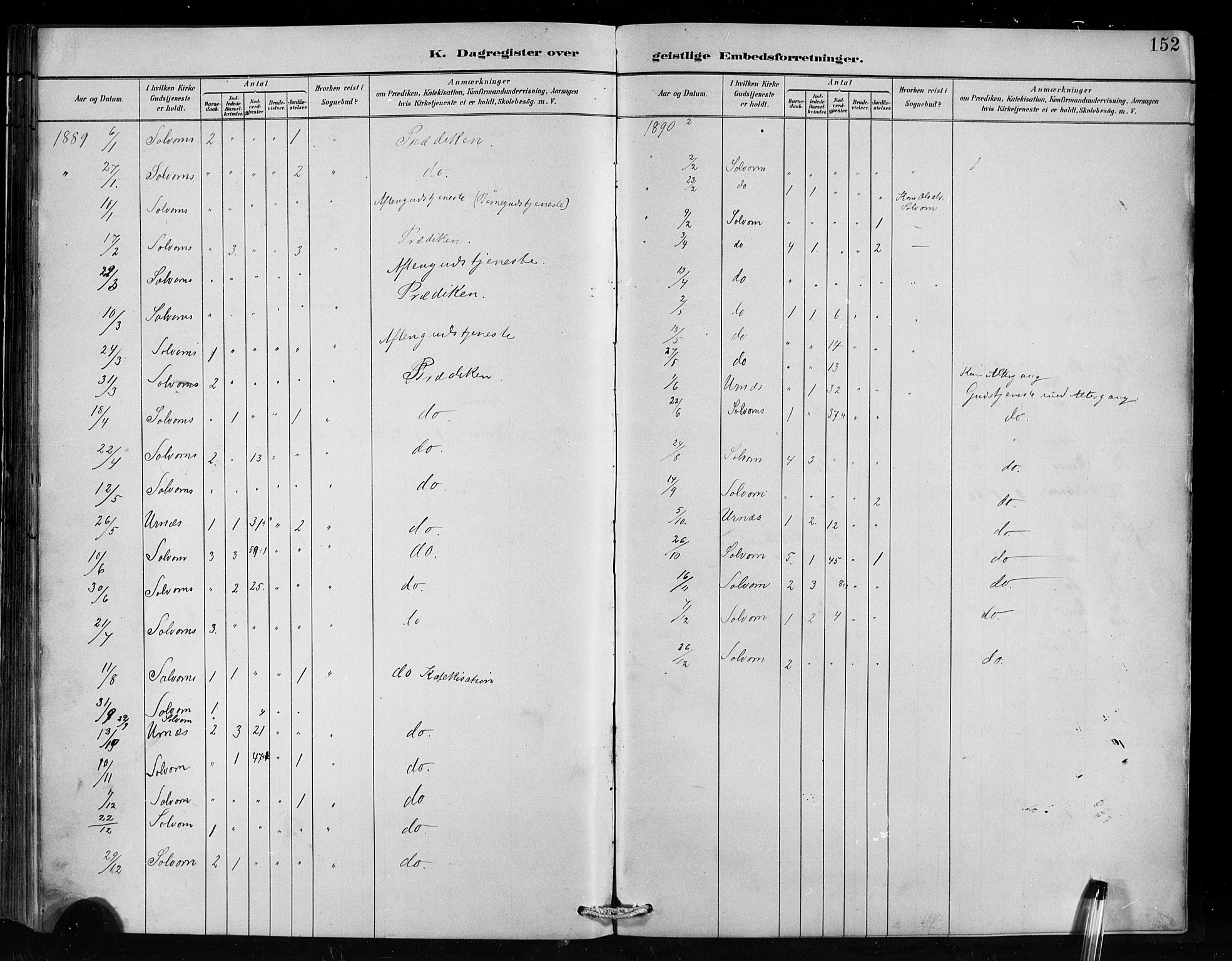 Hafslo sokneprestembete, SAB/A-80301/H/Hab/Habc/L0001: Parish register (copy) no. C 1, 1882-1908, p. 152