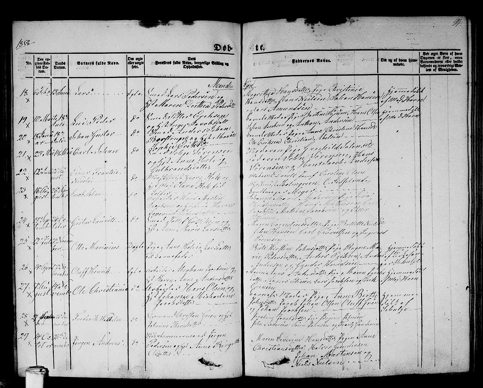 Larvik kirkebøker, AV/SAKO-A-352/G/Gb/L0002: Parish register (copy) no. II 2, 1843-1866, p. 94