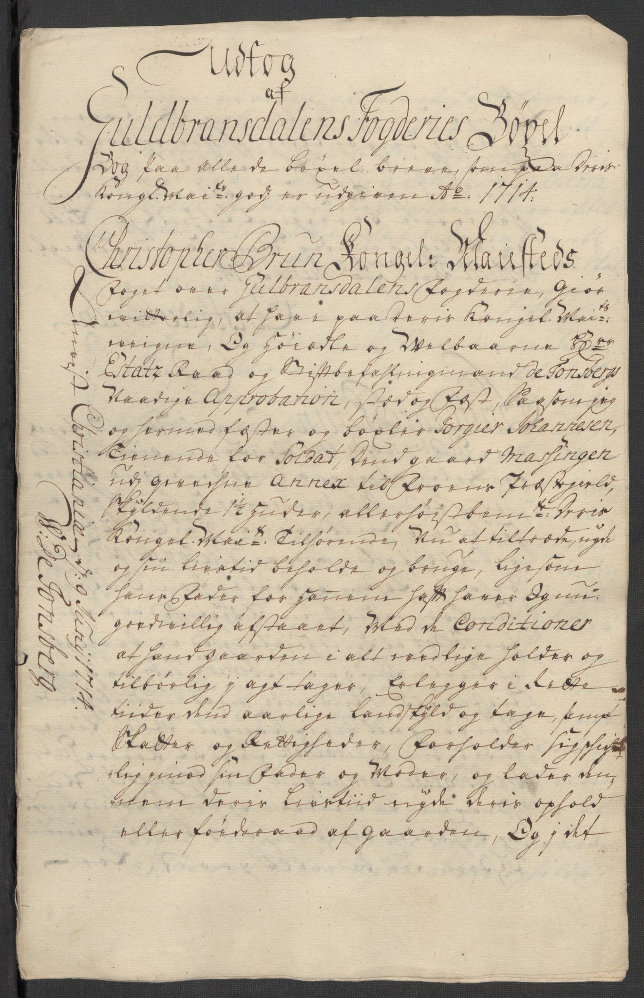 Rentekammeret inntil 1814, Reviderte regnskaper, Fogderegnskap, AV/RA-EA-4092/R17/L1183: Fogderegnskap Gudbrandsdal, 1714, p. 83