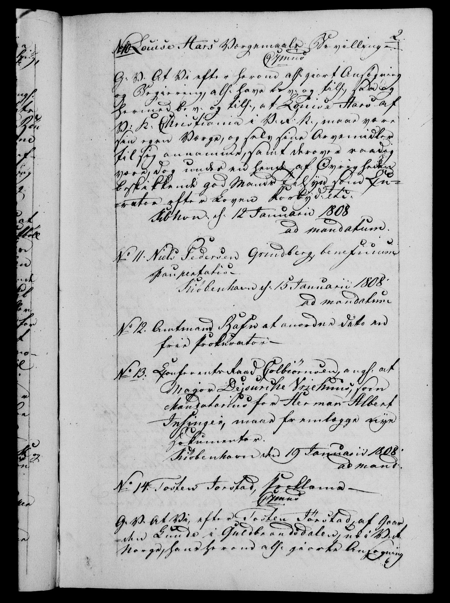 Danske Kanselli 1800-1814, RA/EA-3024/H/Hf/Hfb/Hfba/L0004: Registranter, 1808-1810, p. 2a