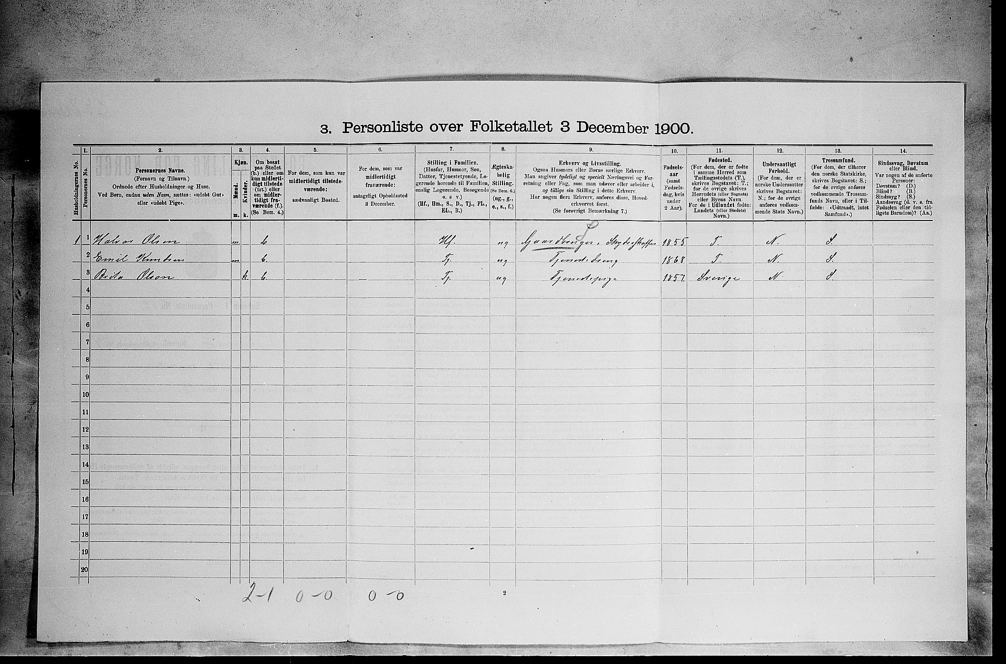 SAH, 1900 census for Åsnes, 1900, p. 669