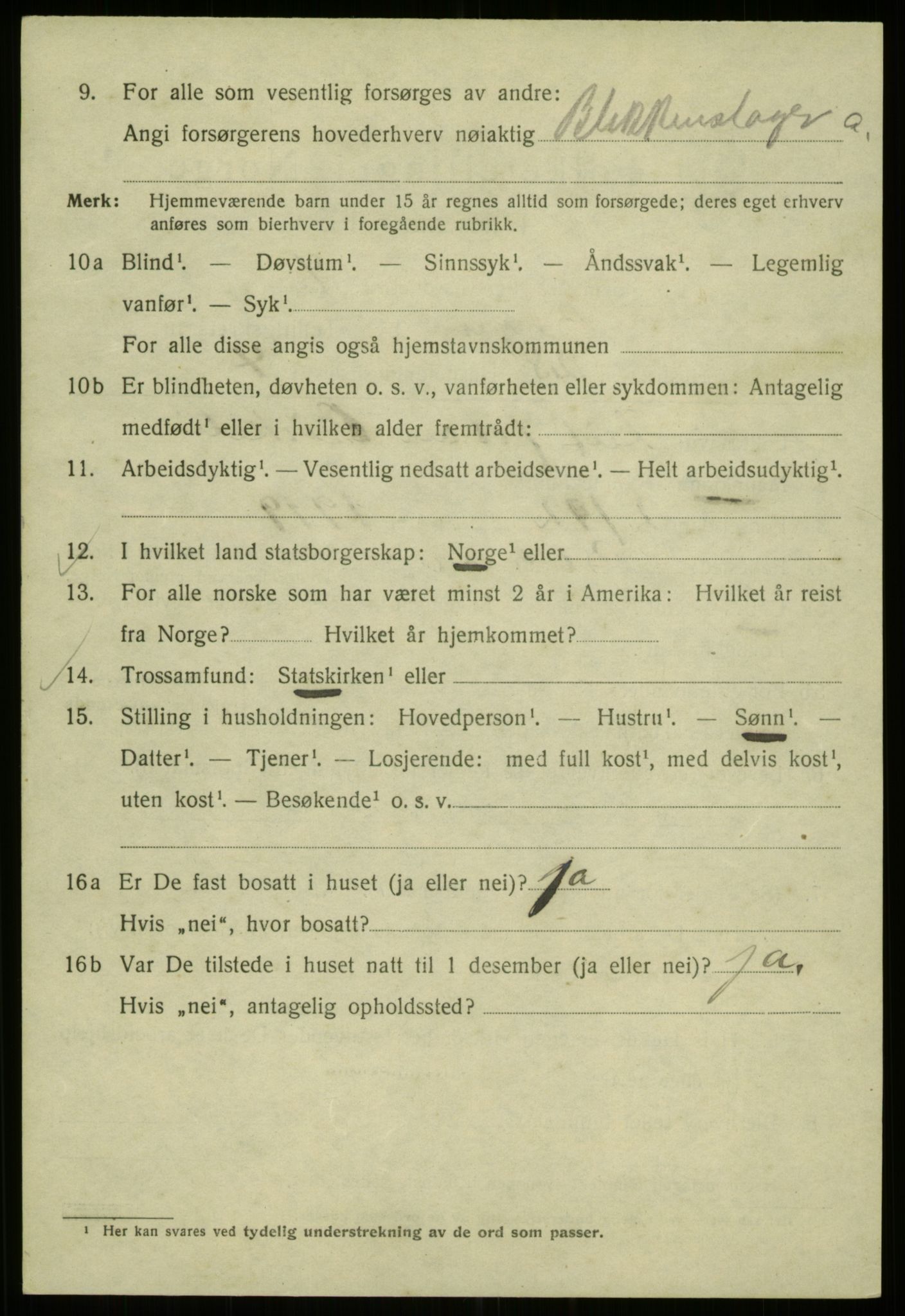 SAB, 1920 census for Bergen, 1920, p. 174751