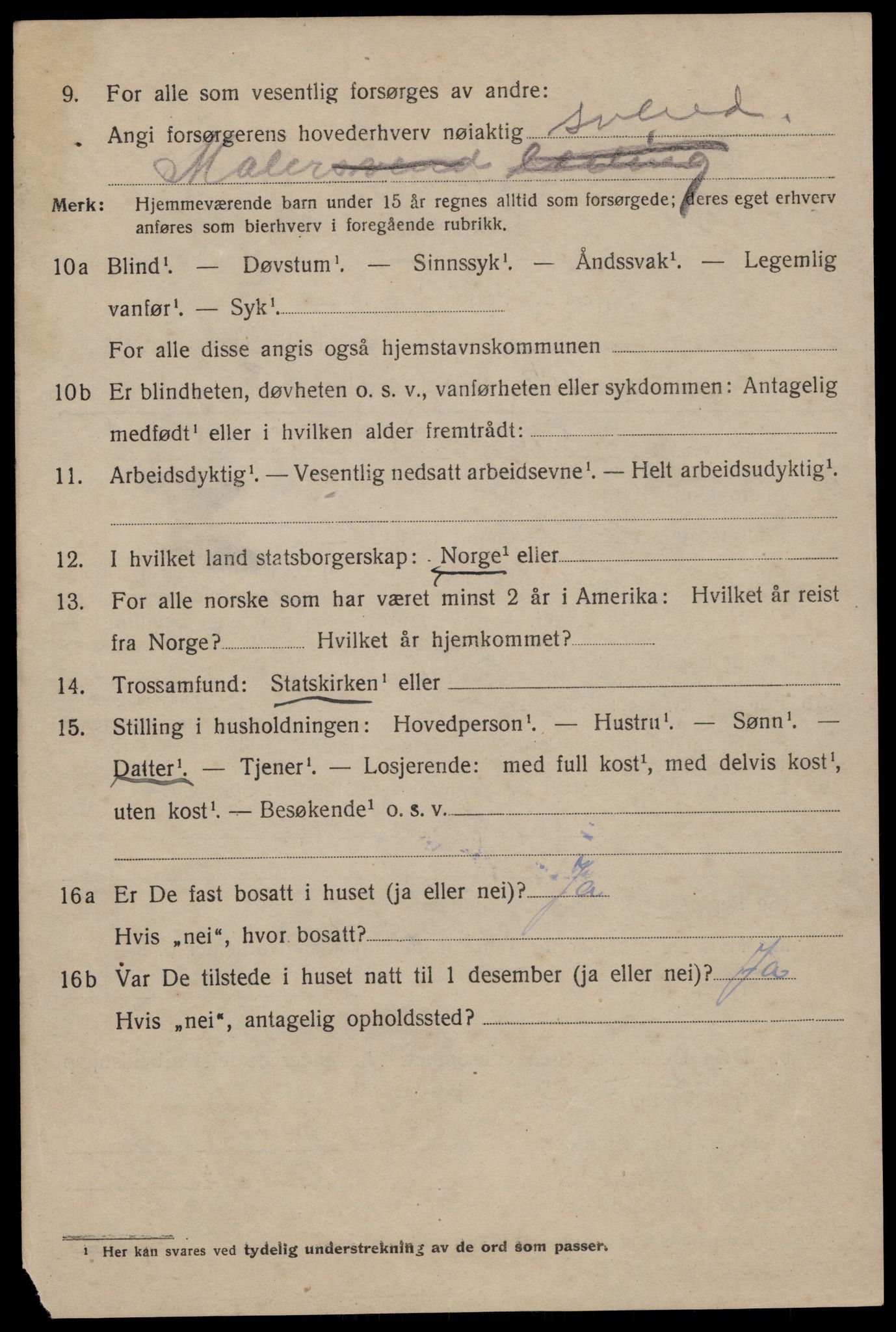 SAST, 1920 census for Stavanger, 1920, p. 84965