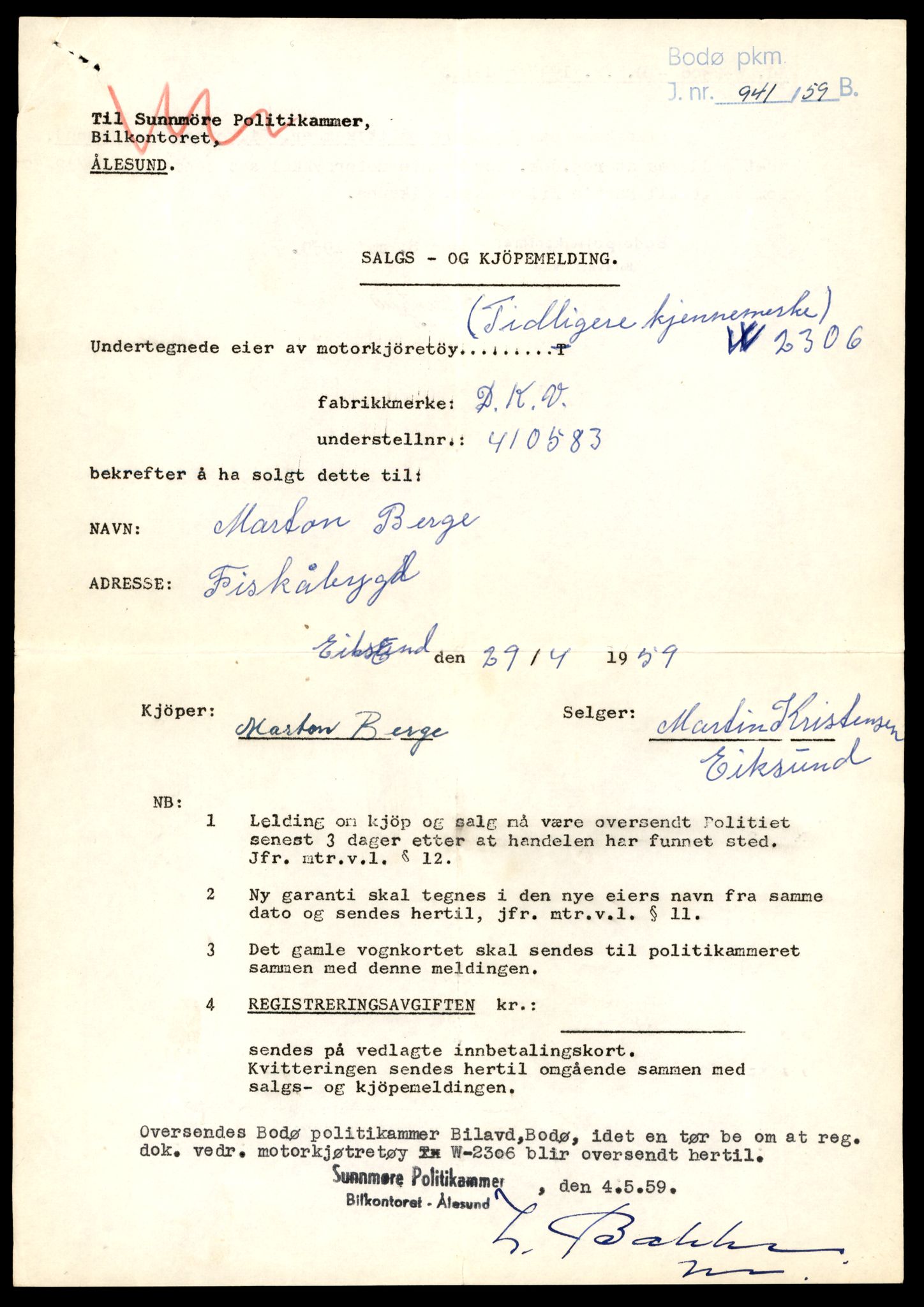 Møre og Romsdal vegkontor - Ålesund trafikkstasjon, AV/SAT-A-4099/F/Fe/L0041: Registreringskort for kjøretøy T 13710 - T 13905, 1927-1998, p. 1025
