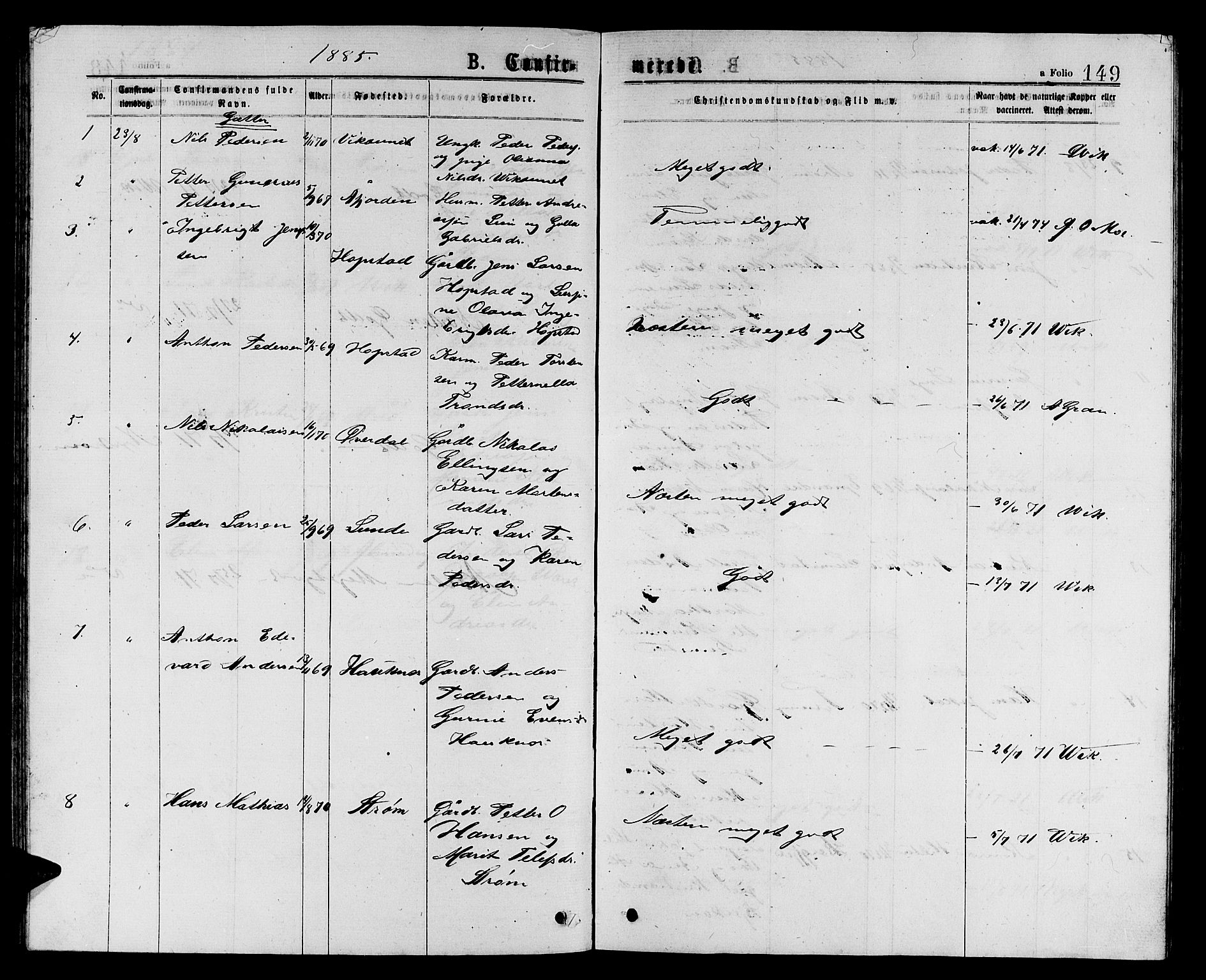 Ministerialprotokoller, klokkerbøker og fødselsregistre - Sør-Trøndelag, SAT/A-1456/657/L0715: Parish register (copy) no. 657C02, 1873-1888, p. 149