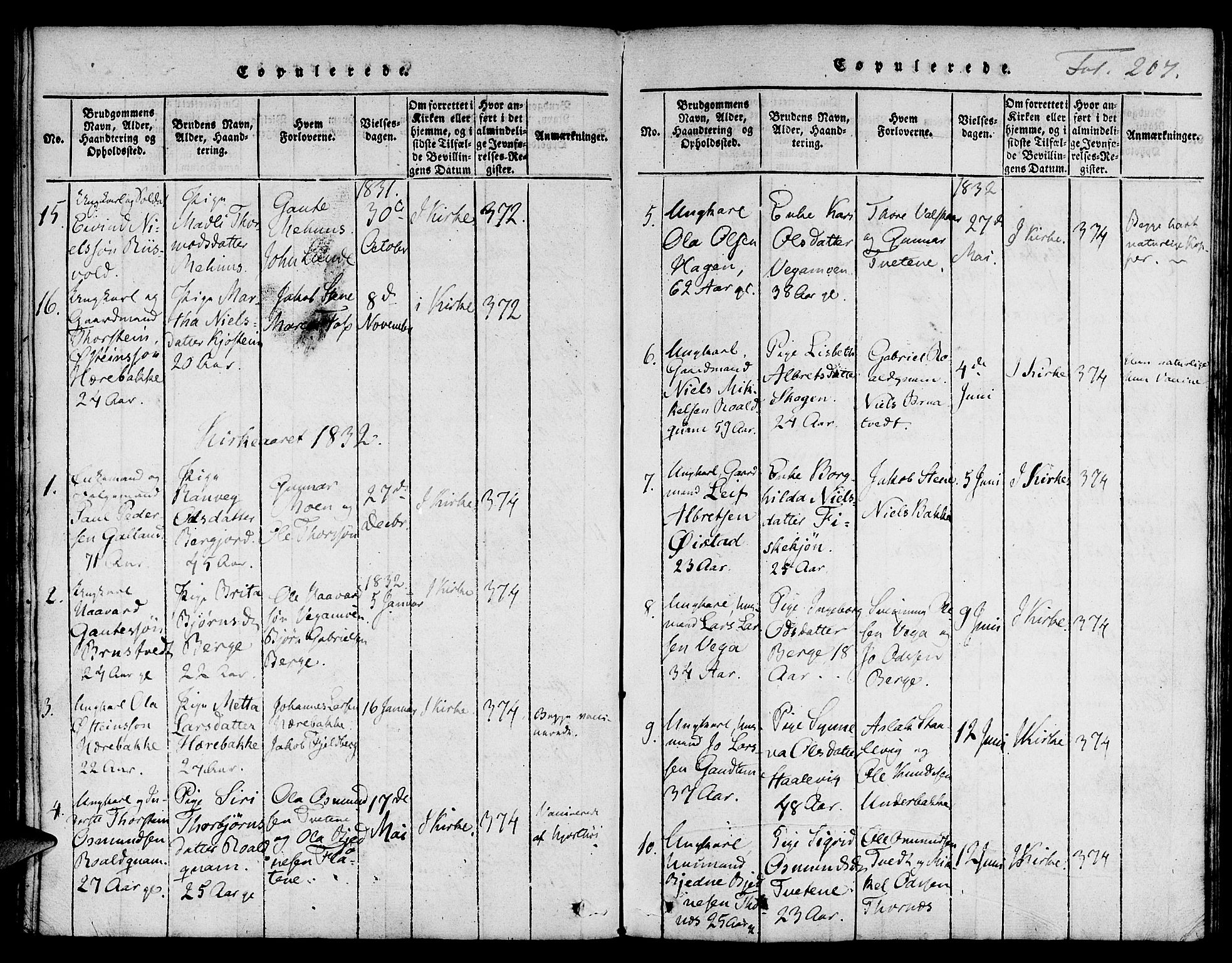 Suldal sokneprestkontor, SAST/A-101845/01/IV/L0006: Parish register (official) no. A 6, 1816-1836, p. 207