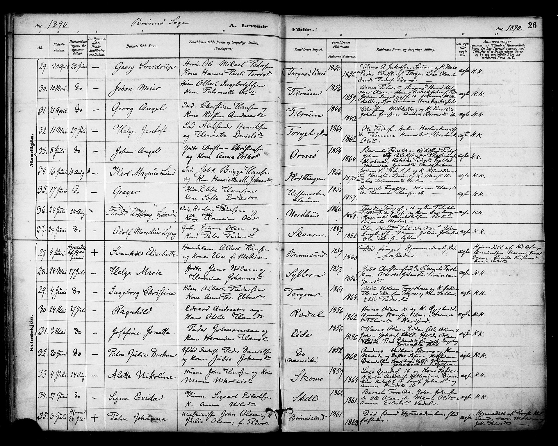 Ministerialprotokoller, klokkerbøker og fødselsregistre - Nordland, AV/SAT-A-1459/813/L0200: Parish register (official) no. 813A10, 1886-1900, p. 26