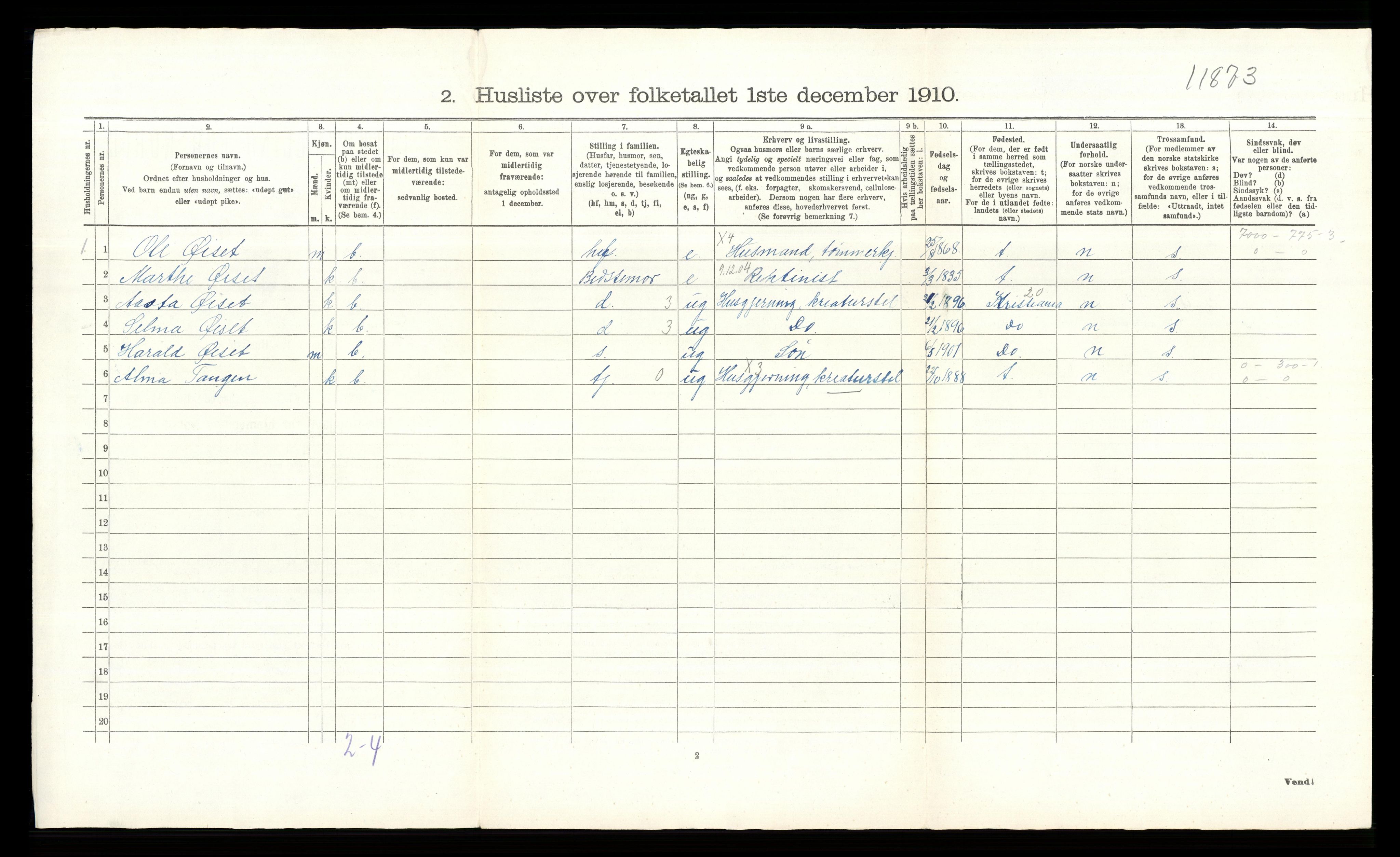 RA, 1910 census for Eidskog, 1910, p. 77