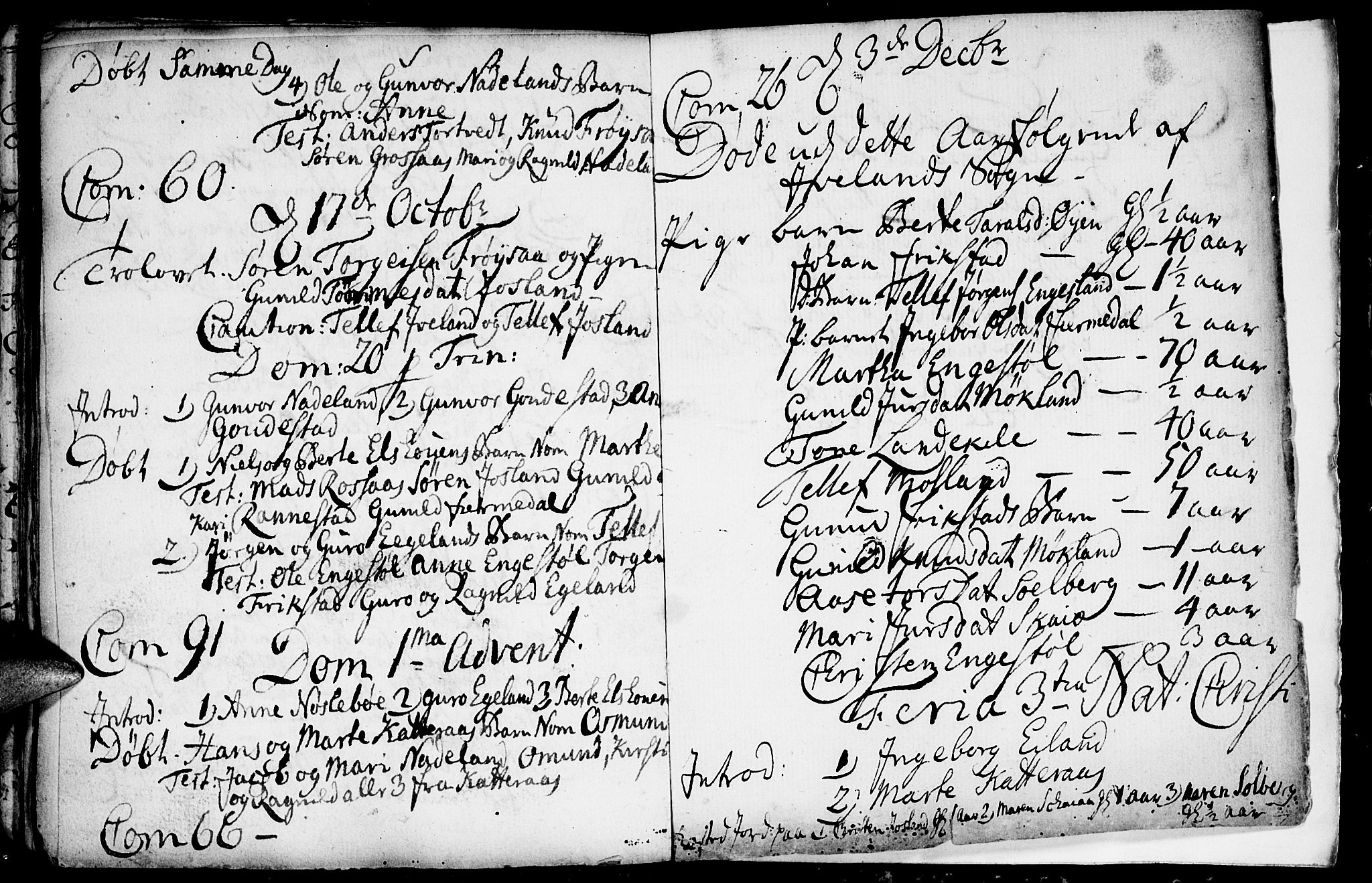 Evje sokneprestkontor, AV/SAK-1111-0008/F/Fa/Fac/L0001: Parish register (official) no. A 1, 1705-1764, p. 353-354