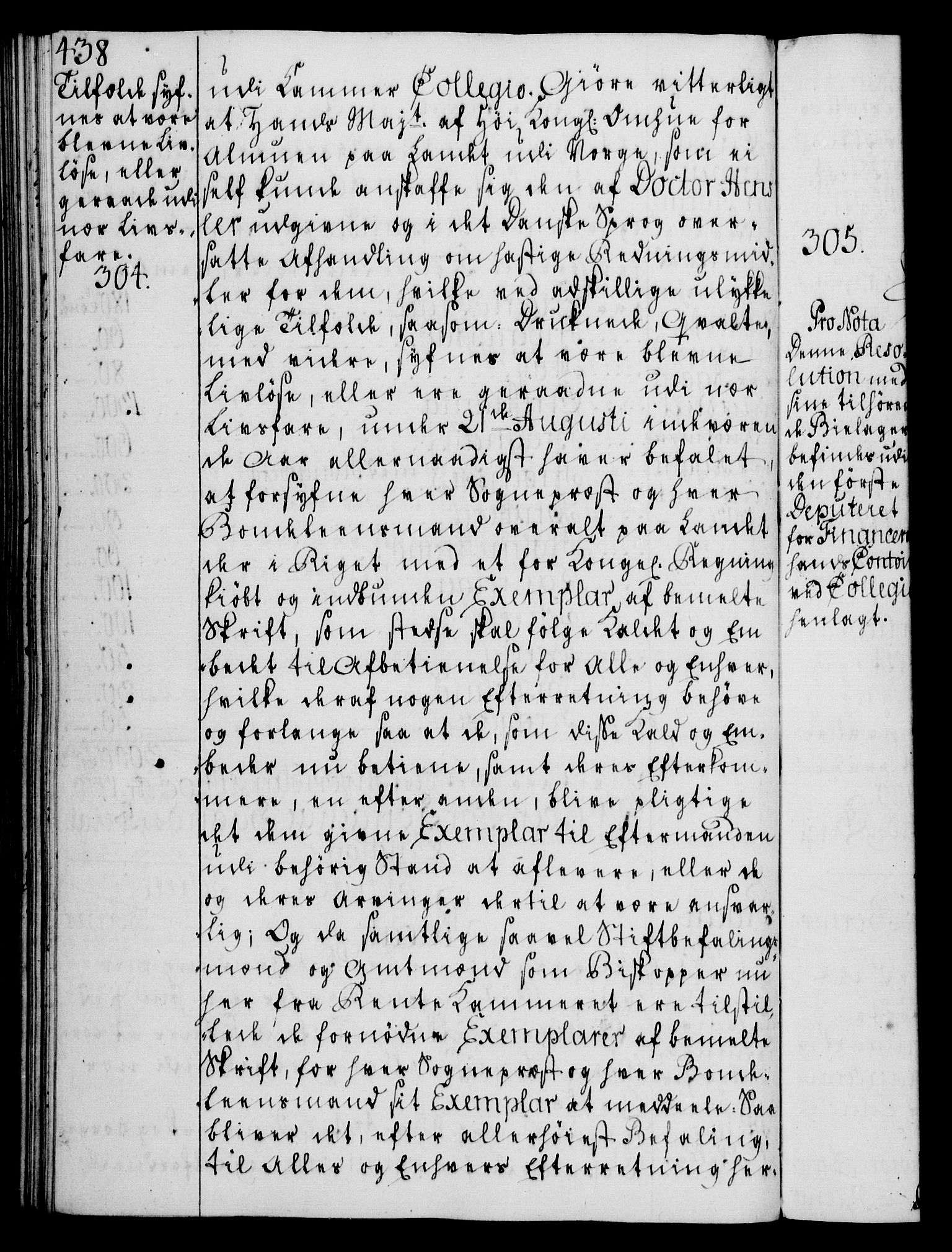 Rentekammeret, Kammerkanselliet, AV/RA-EA-3111/G/Gg/Gga/L0008: Norsk ekspedisjonsprotokoll med register (merket RK 53.8), 1768-1771, p. 438