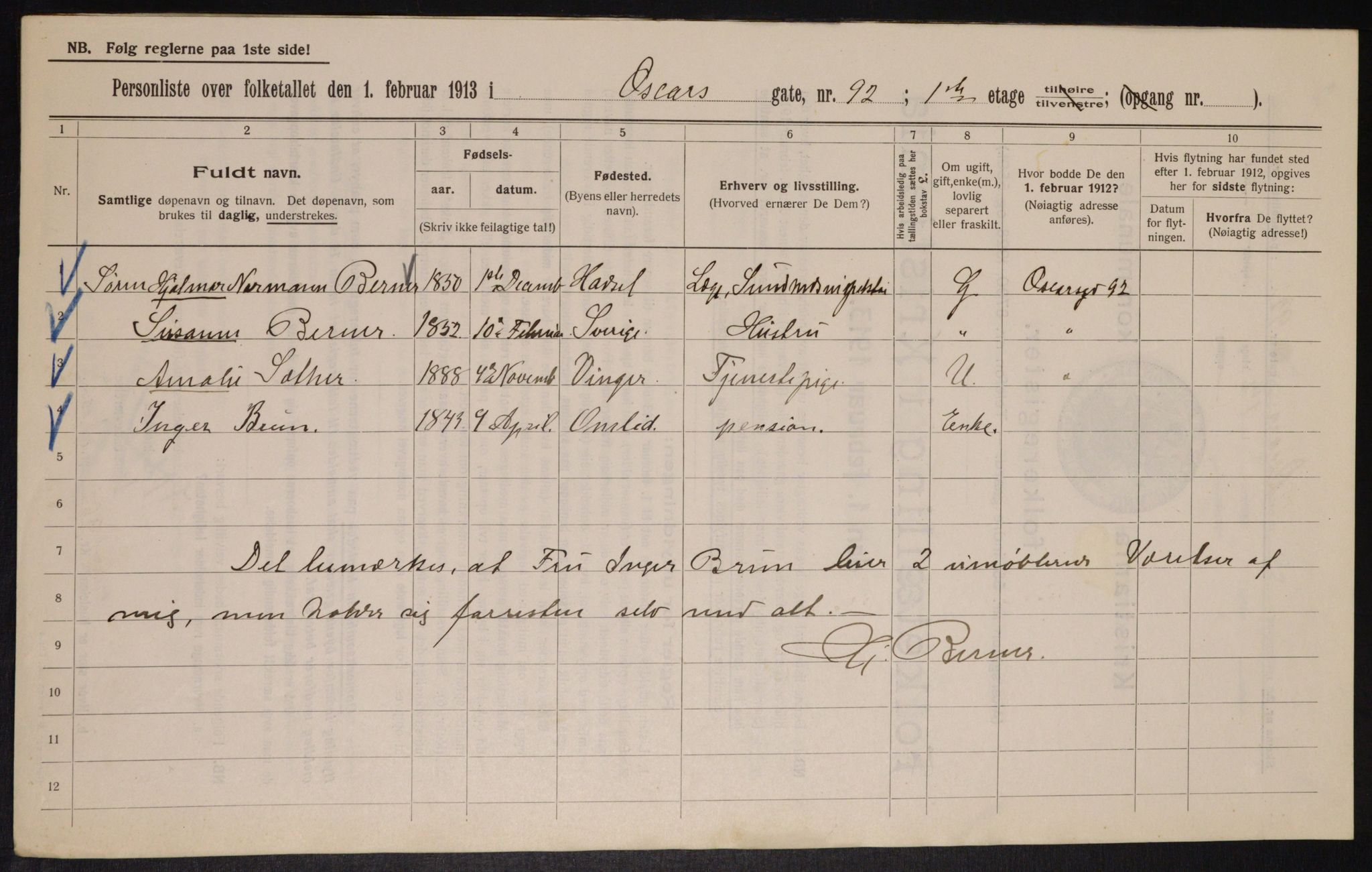 OBA, Municipal Census 1913 for Kristiania, 1913, p. 77088