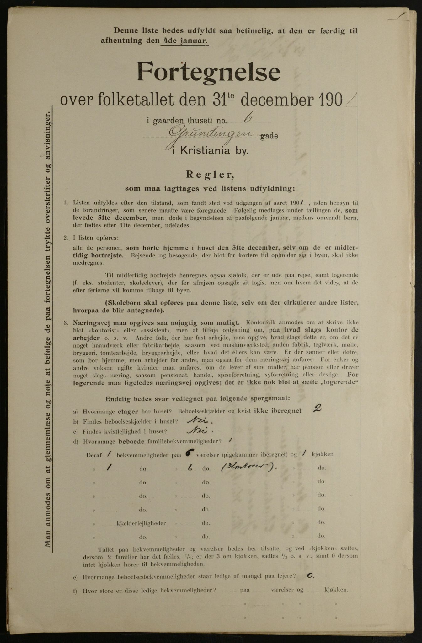 OBA, Municipal Census 1901 for Kristiania, 1901, p. 4967