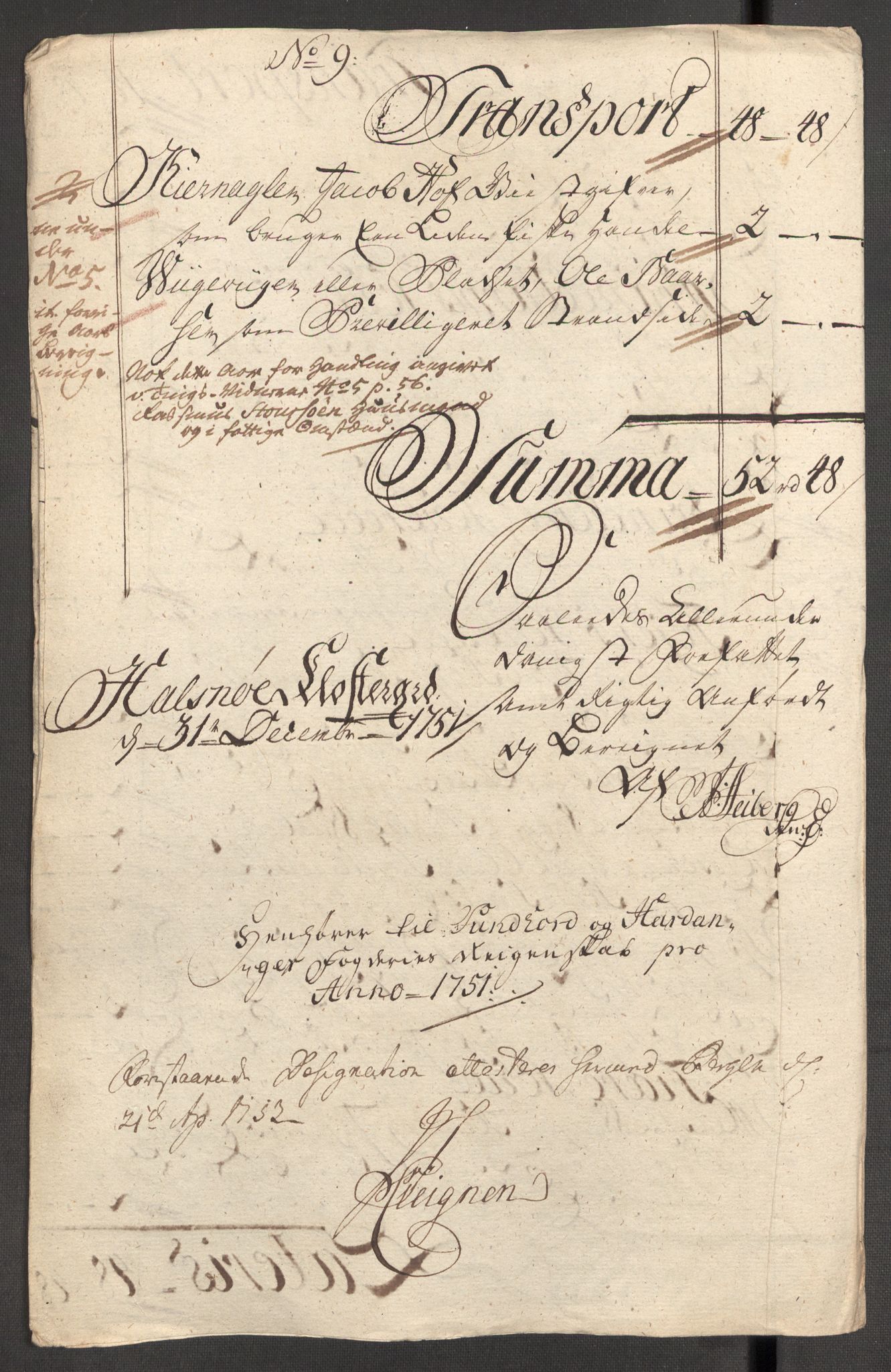 Rentekammeret inntil 1814, Reviderte regnskaper, Fogderegnskap, AV/RA-EA-4092/R48/L3056: Fogderegnskap Sunnhordland og Hardanger, 1751, p. 143