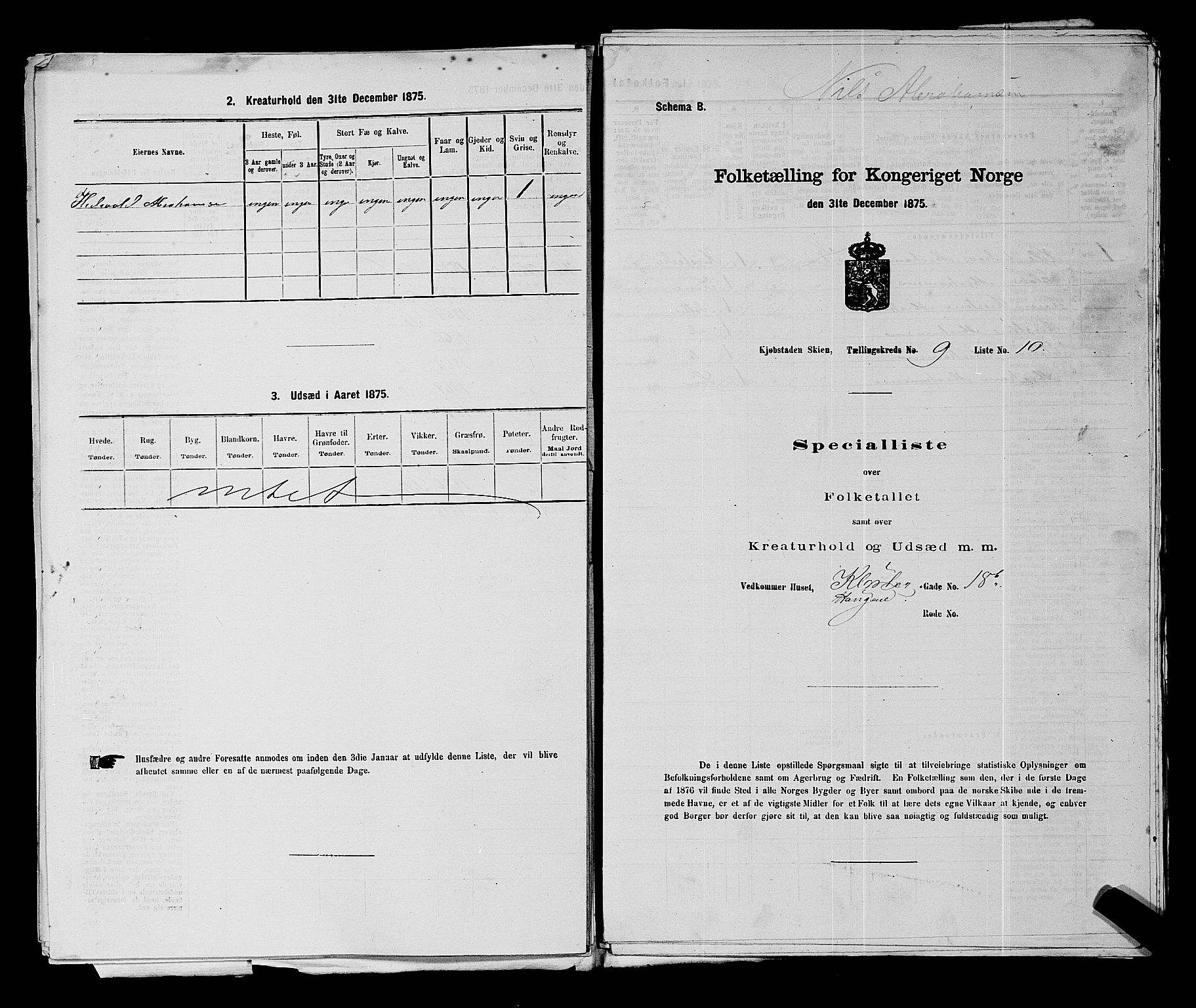 SAKO, 1875 census for 0806P Skien, 1875, p. 1359