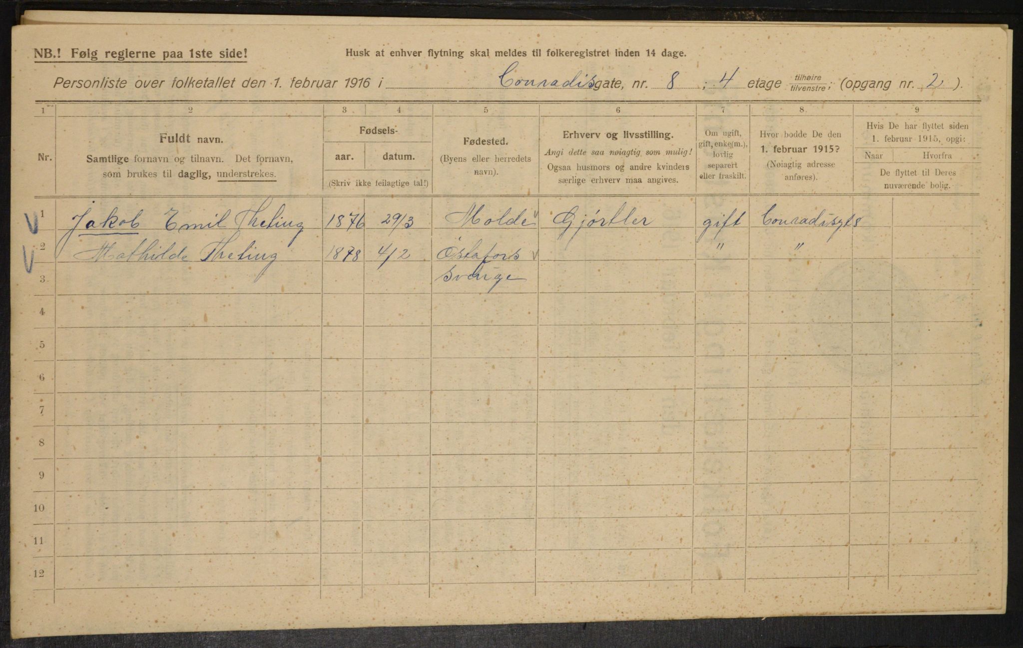 OBA, Municipal Census 1916 for Kristiania, 1916, p. 13653