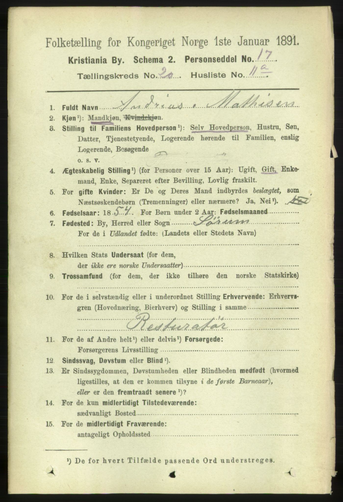 RA, 1891 census for 0301 Kristiania, 1891, p. 9984