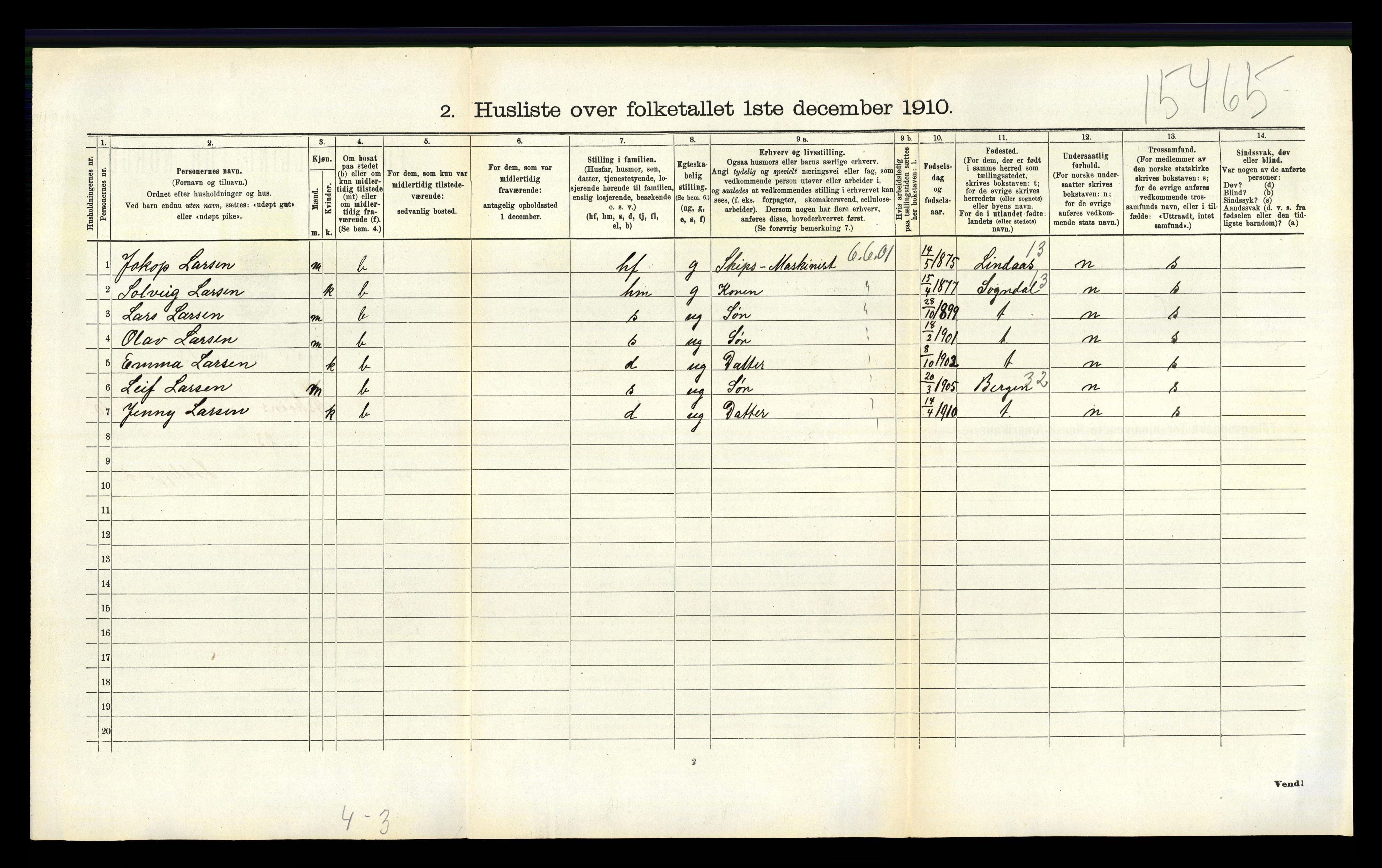 RA, 1910 census for Askøy, 1910, p. 1623