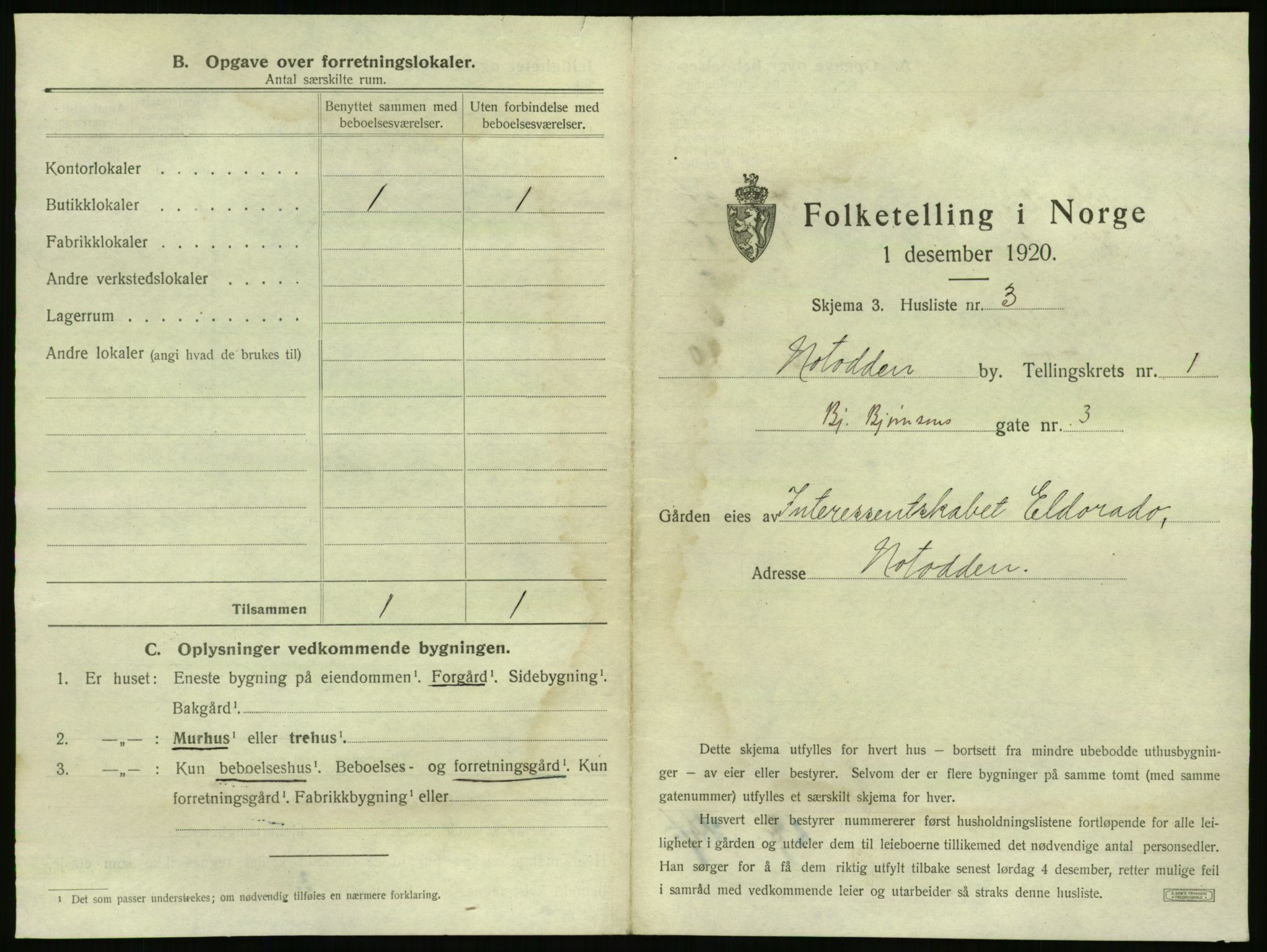 SAKO, 1920 census for Notodden, 1920, p. 40