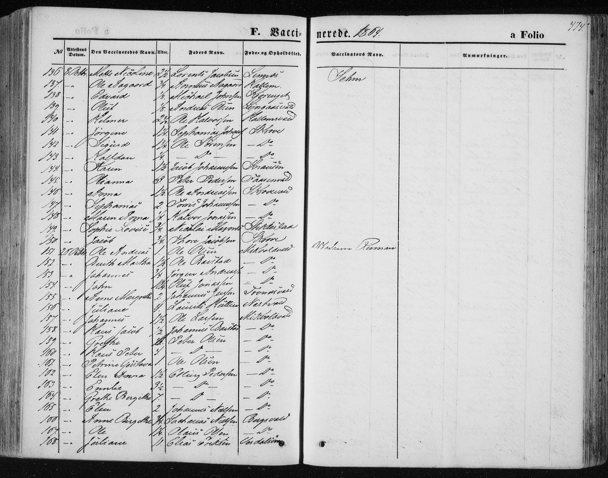 Ministerialprotokoller, klokkerbøker og fødselsregistre - Nord-Trøndelag, AV/SAT-A-1458/723/L0241: Parish register (official) no. 723A10, 1860-1869, p. 474