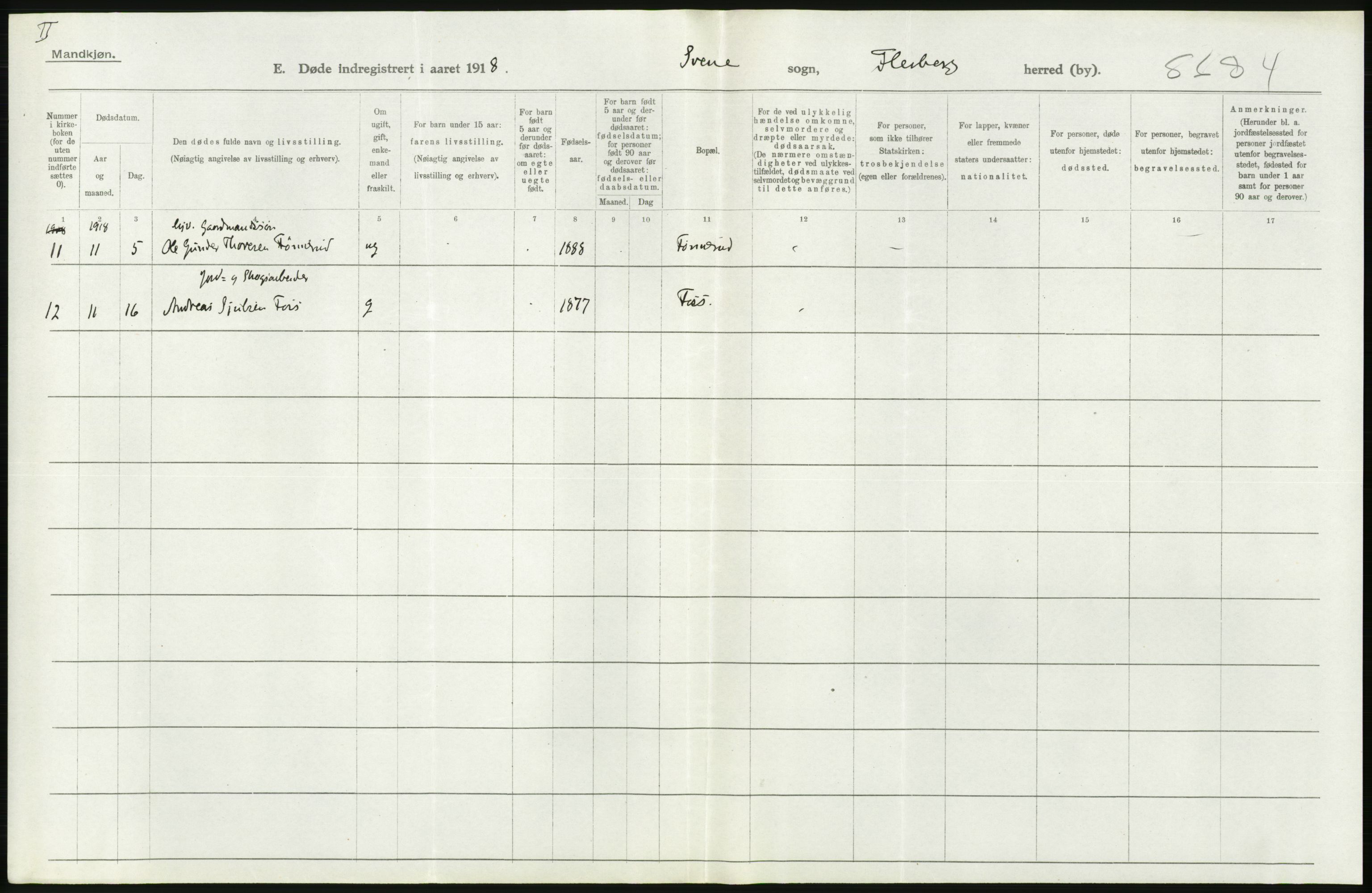 Statistisk sentralbyrå, Sosiodemografiske emner, Befolkning, AV/RA-S-2228/D/Df/Dfb/Dfbh/L0020: Buskerud fylke: Døde. Bygder og byer., 1918, p. 36