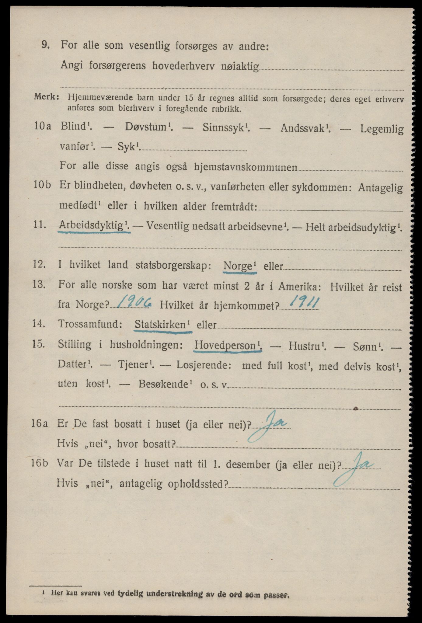 SAST, 1920 census for Jelsa, 1920, p. 2143