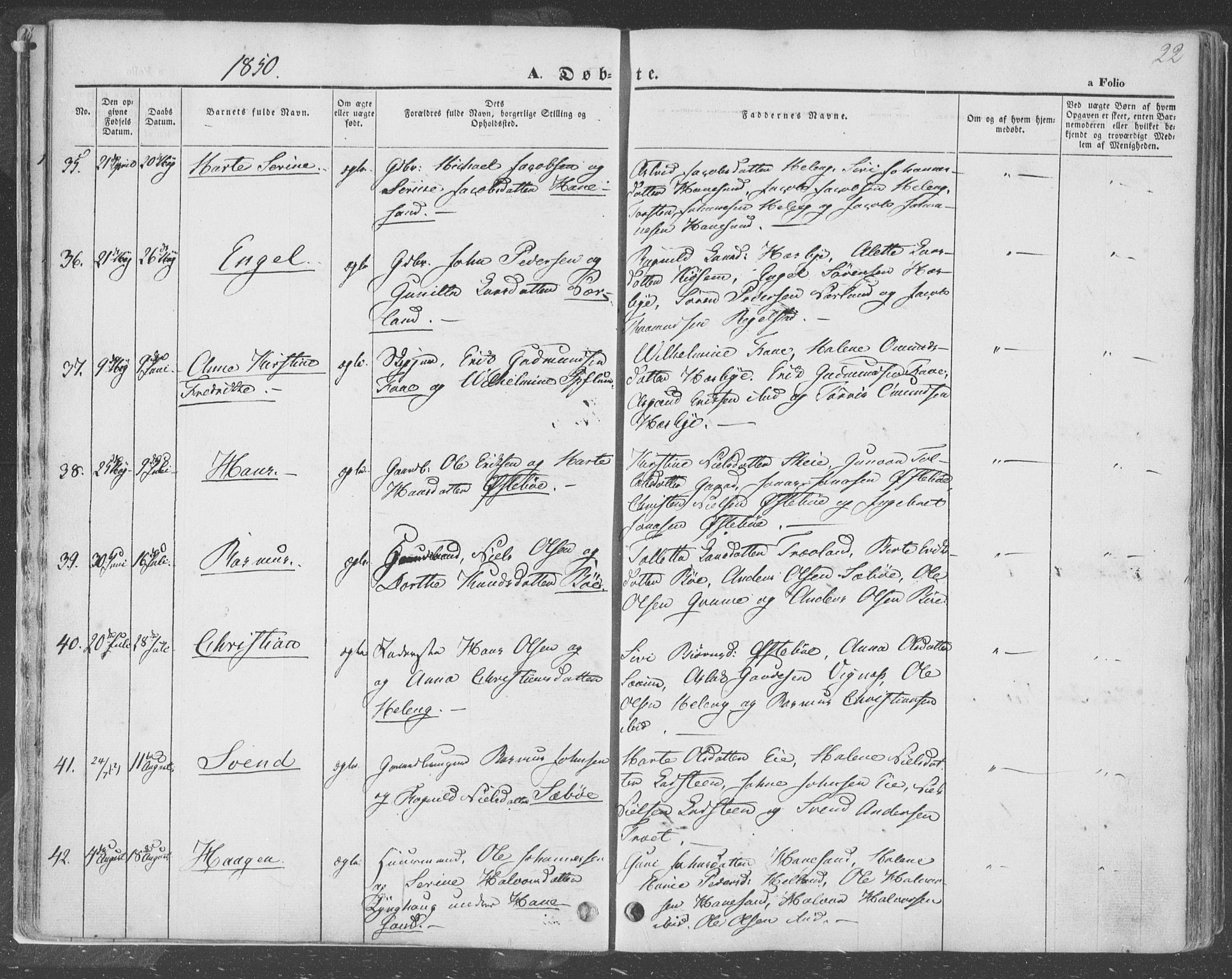 Finnøy sokneprestkontor, AV/SAST-A-101825/H/Ha/Haa/L0007: Parish register (official) no. A 7, 1847-1862, p. 22