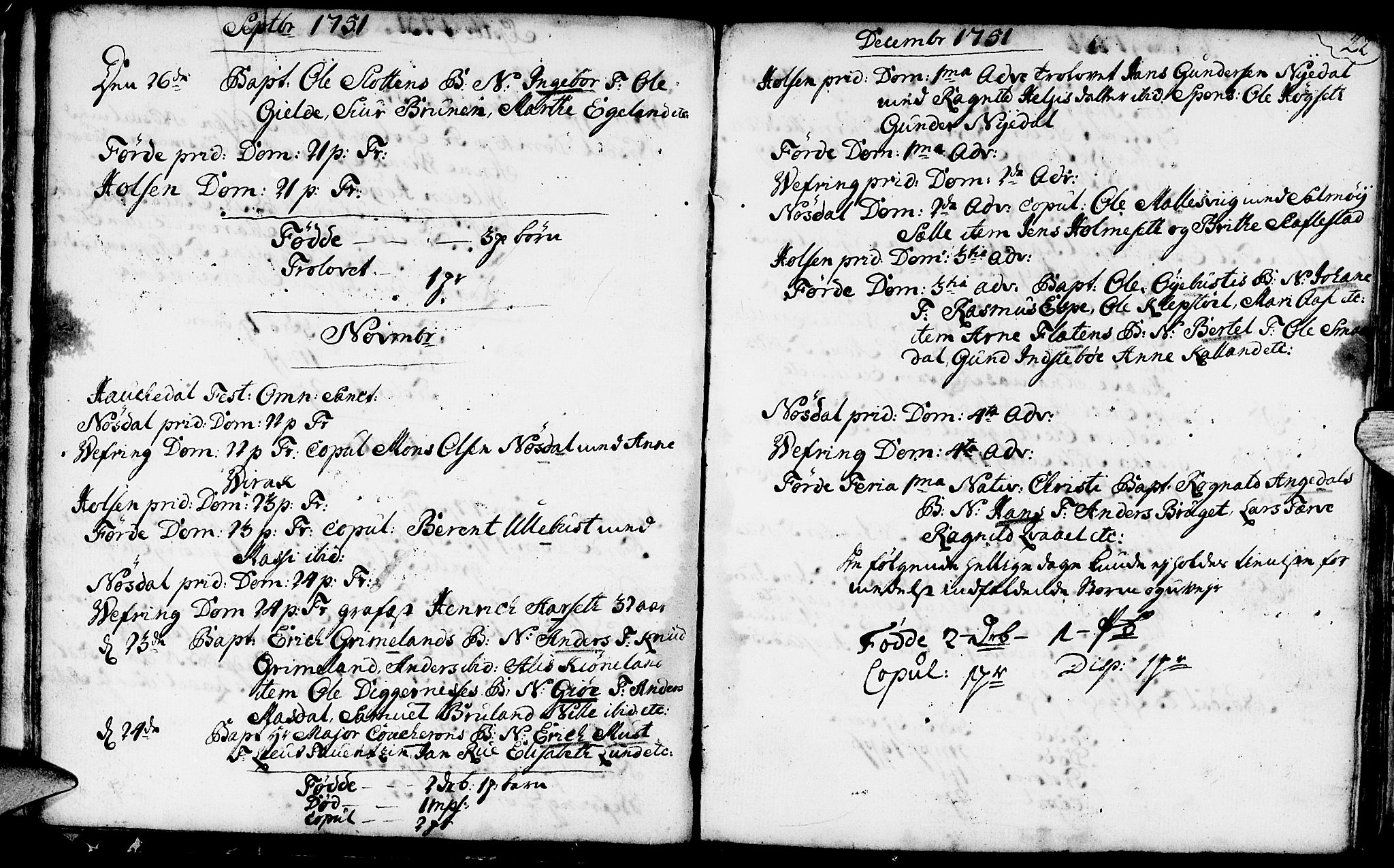 Førde sokneprestembete, SAB/A-79901/H/Haa/Haaa/L0003: Parish register (official) no. A 3, 1749-1764, p. 22