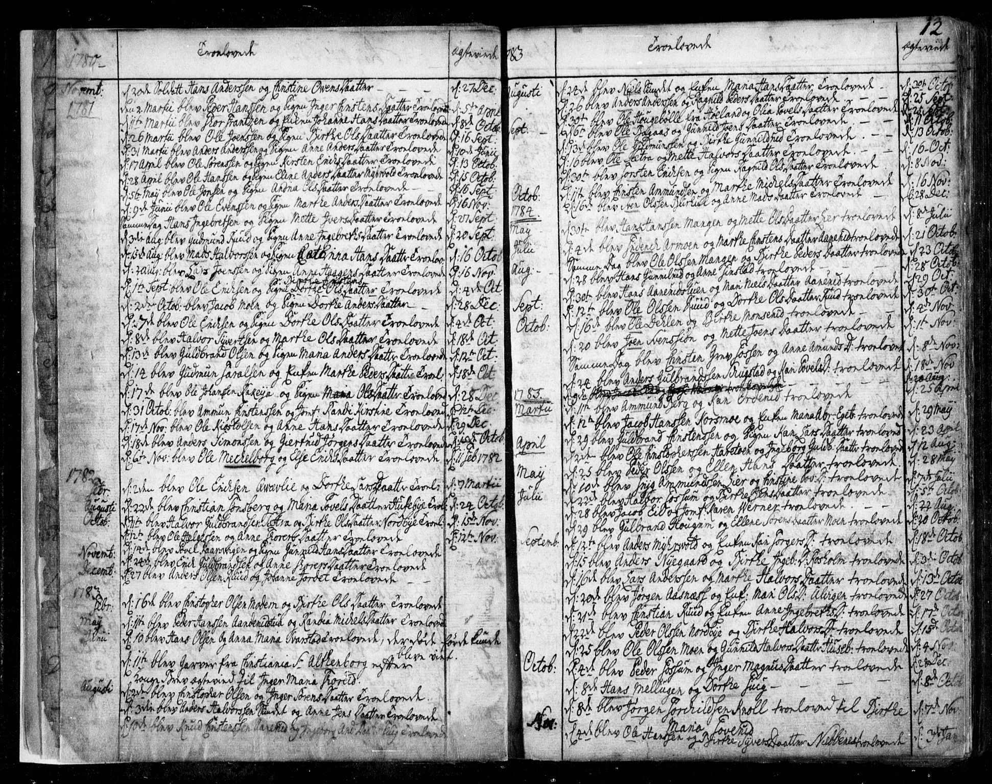 Aurskog prestekontor Kirkebøker, SAO/A-10304a/F/Fa/L0003: Parish register (official) no. I 3, 1767-1807, p. 12