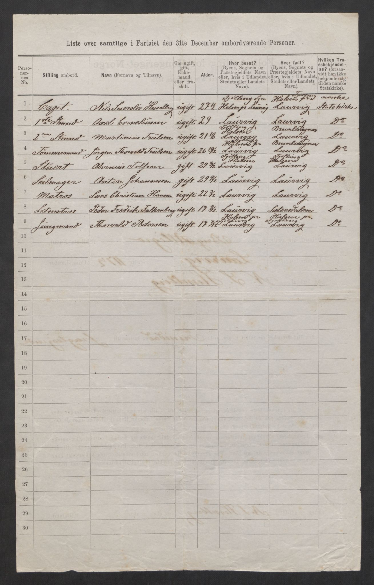 RA, 1875 census, lists of crew on ships: Ships in ports abroad, 1875, p. 617