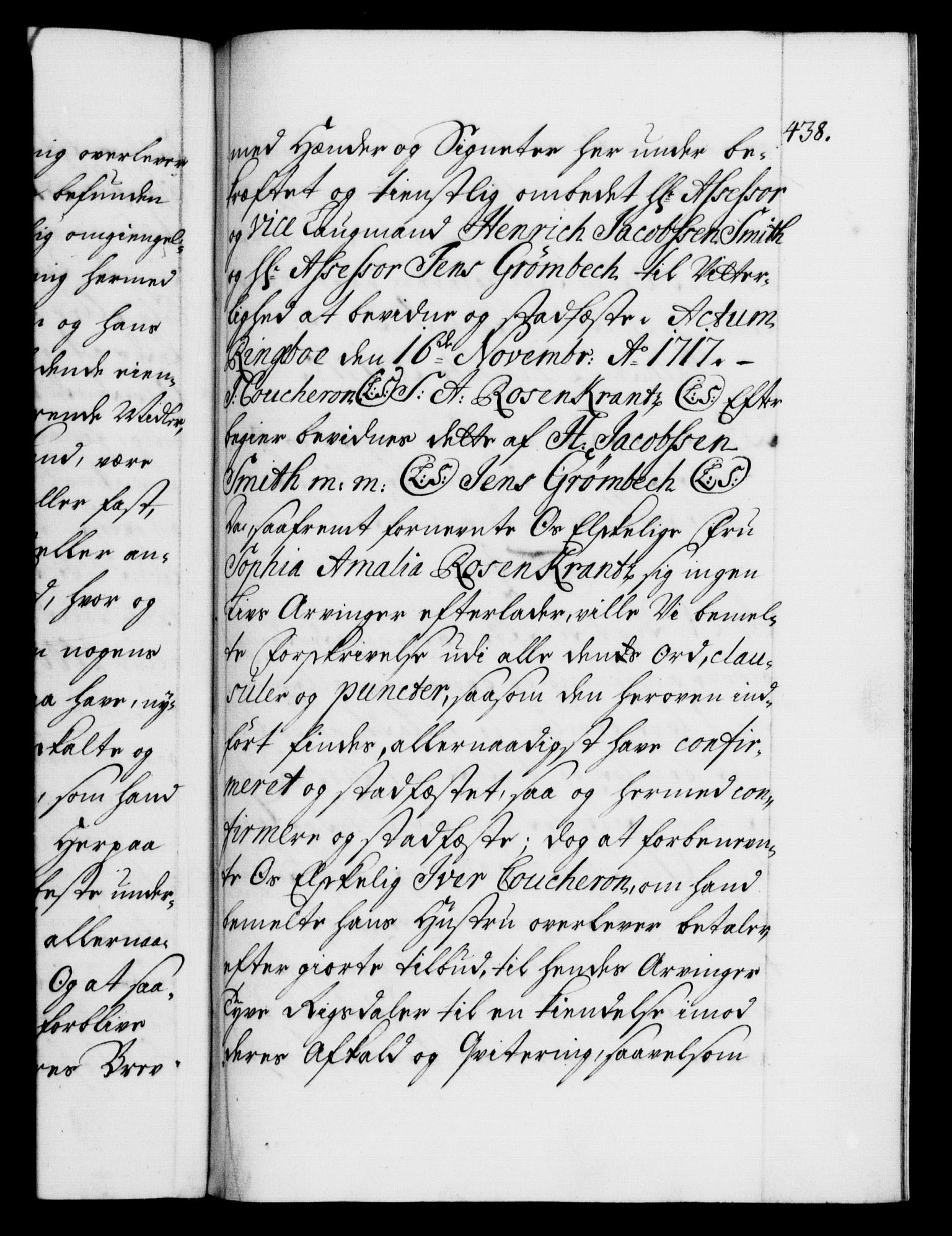 Danske Kanselli 1572-1799, AV/RA-EA-3023/F/Fc/Fca/Fcaa/L0022: Norske registre, 1716-1719, p. 438a