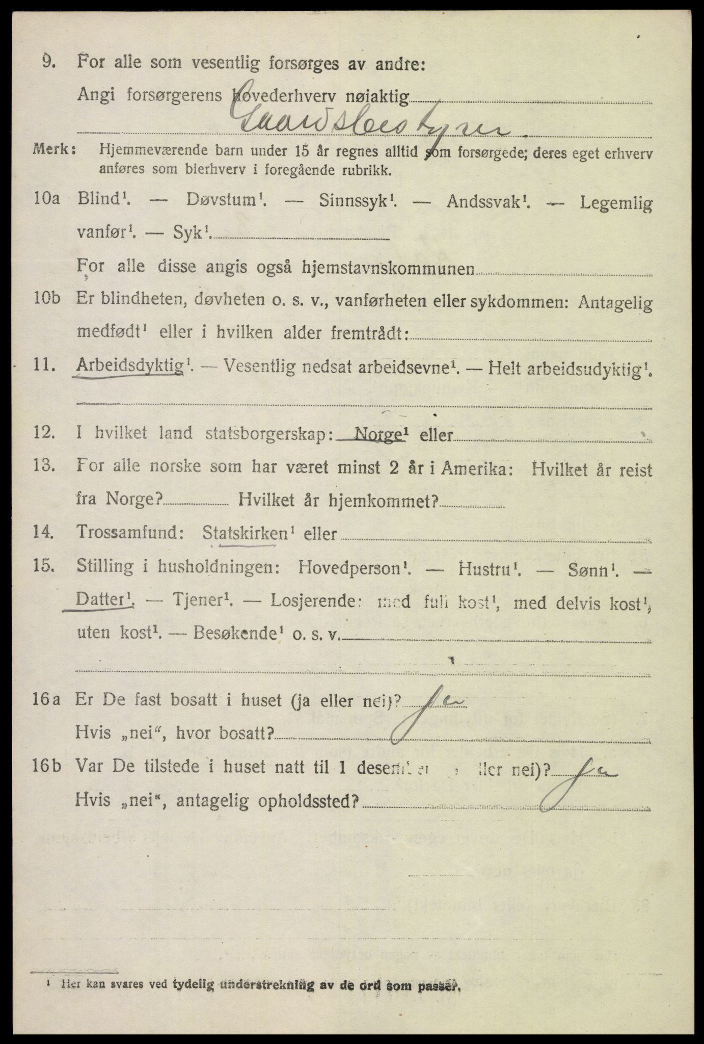 SAH, 1920 census for Kolbu, 1920, p. 2441