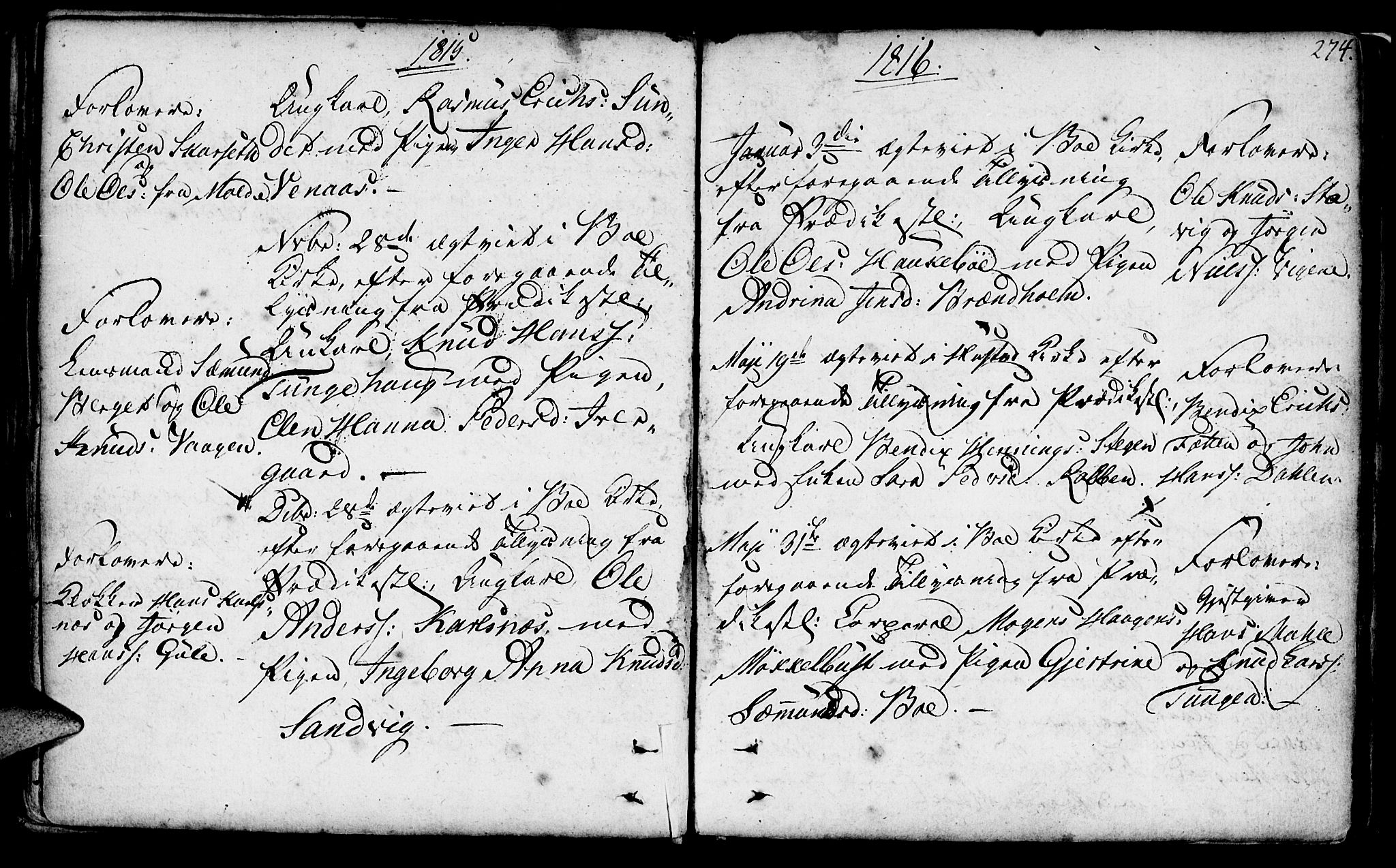 Ministerialprotokoller, klokkerbøker og fødselsregistre - Møre og Romsdal, SAT/A-1454/566/L0761: Parish register (official) no. 566A02 /1, 1767-1817, p. 274