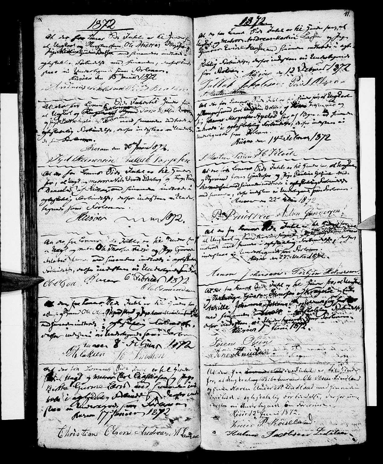 Risør sokneprestkontor, SAK/1111-0035/F/Fb/L0003: Parish register (copy) no. B 3 /1, 1812-1874, p. 41
